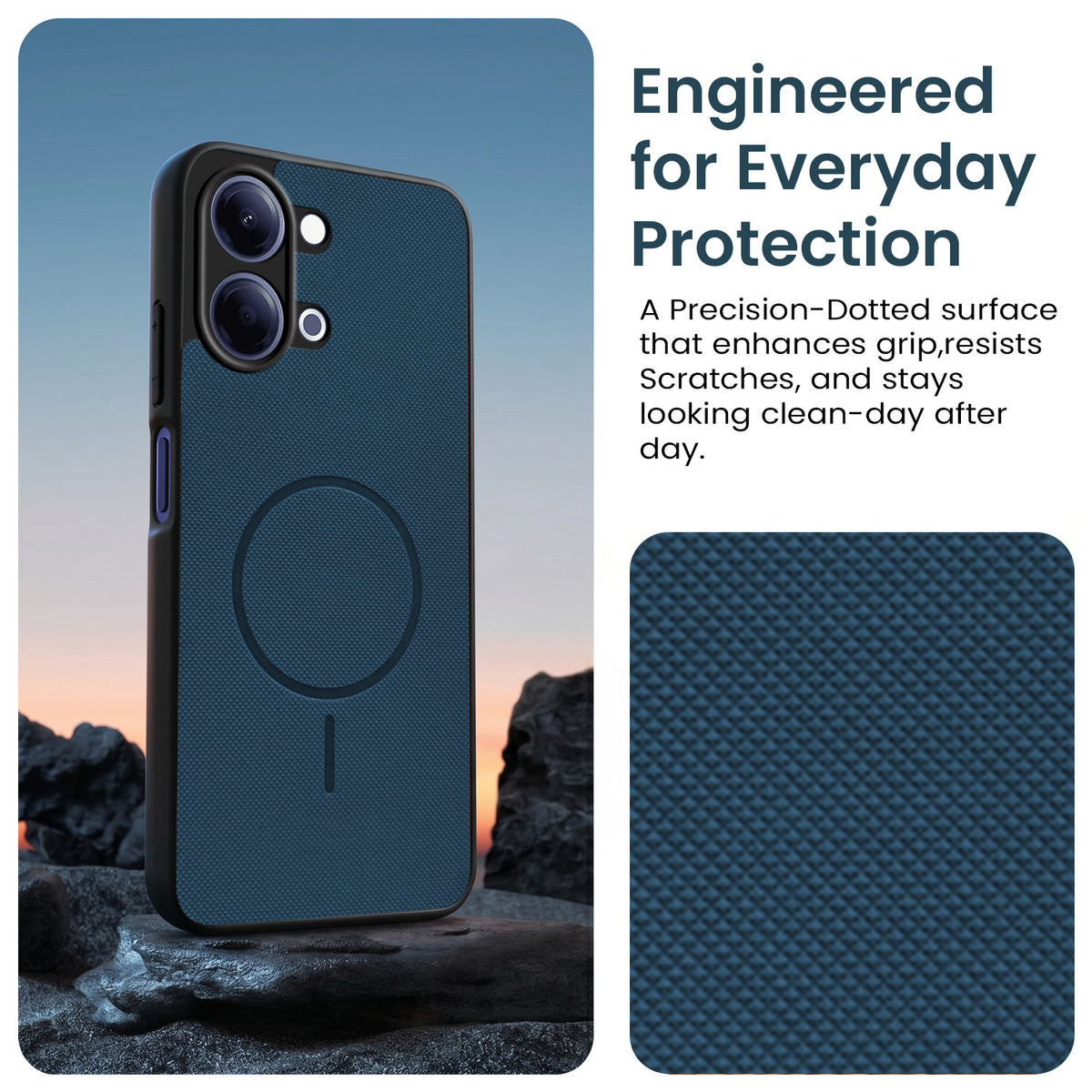 For Vivo Y05 4G Back Cover Case PU Leather (Texture Grip Design | Professional Minimalist | Camera Protection | Soft and Flexible)