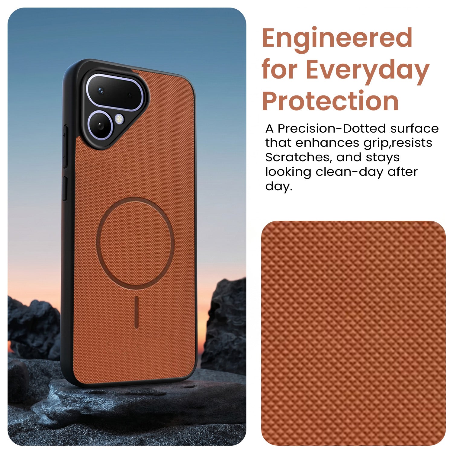 For Tecno Pova Curve 2 Back Cover Case PU Leather (Texture Grip Design | Professional Minimalist | Camera Protection | Soft and Flexible)