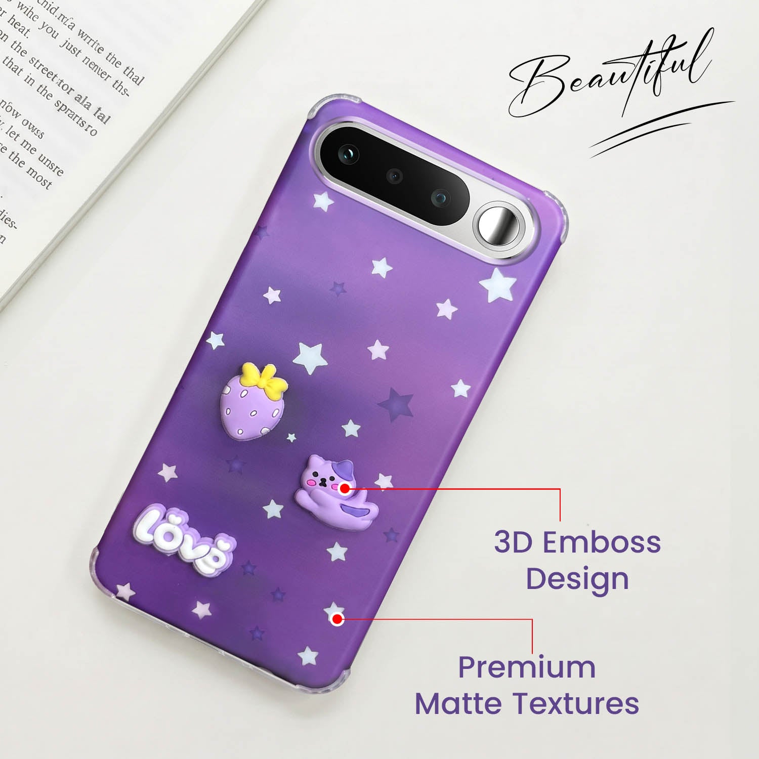 For Realme 16 Back Cover Case (3D Cute Cartoons | Hard Back Side Soft | Matte Premium Finish | HD Printing)