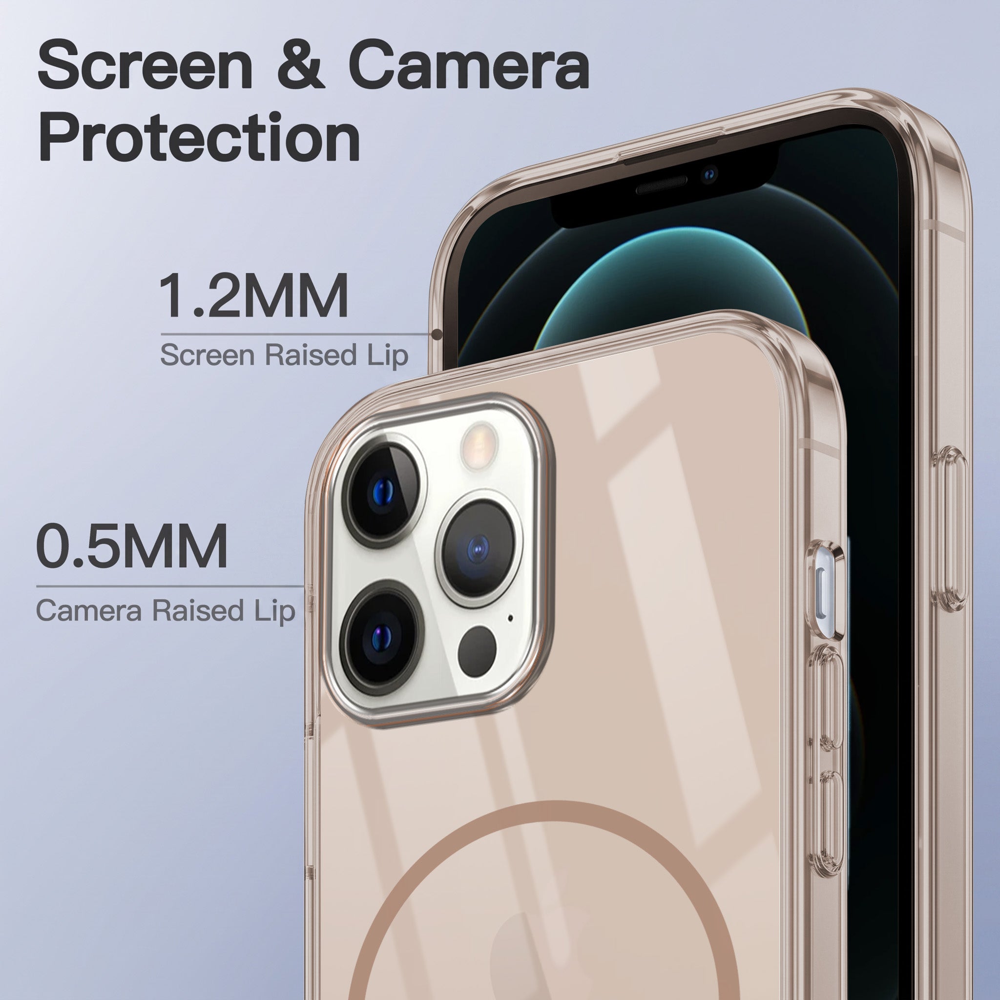 For Apple iPhone 12 Pro Max Back Case Cover Crystal Anti Yellow (Unbreakable PC | MagSafe Wireless Charging Support |Camera Protection Bump)