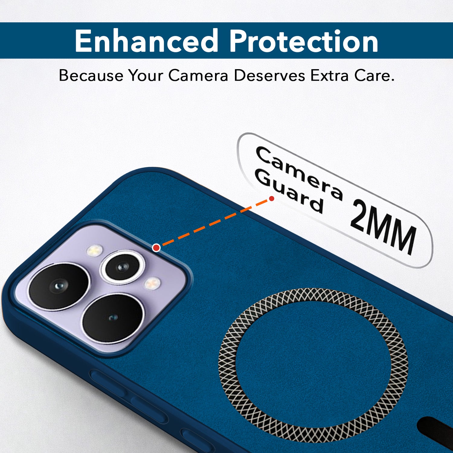 For Realme 15 Pro Back Cover Case Leather Finish (MagSafe Compatible Wireless Charging | Soft Touch | Camera Bump Protection)