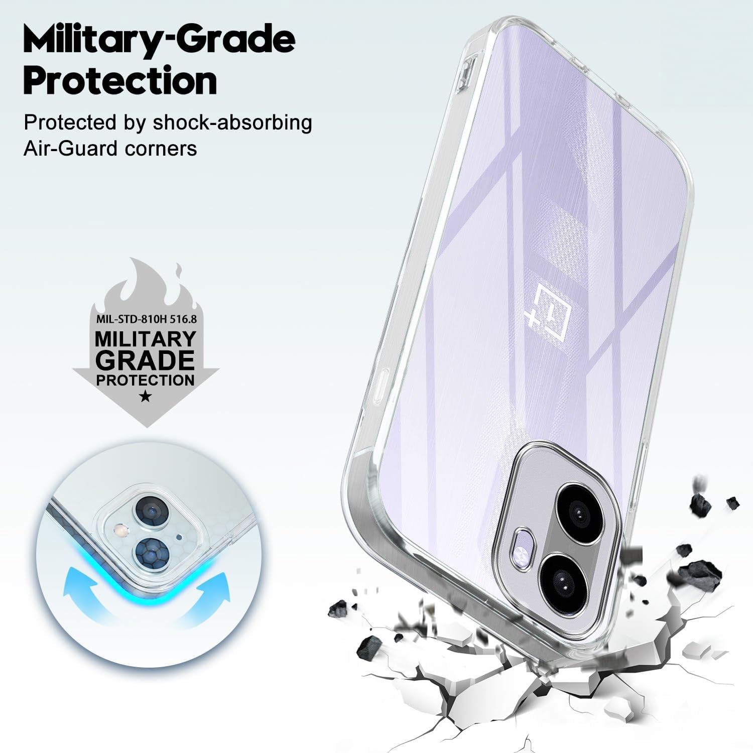 For OnePlus 15R Back Cover Case Silicone (Clear Shockproof Case with Camera Protection | Soft and Flexible | Transparent)