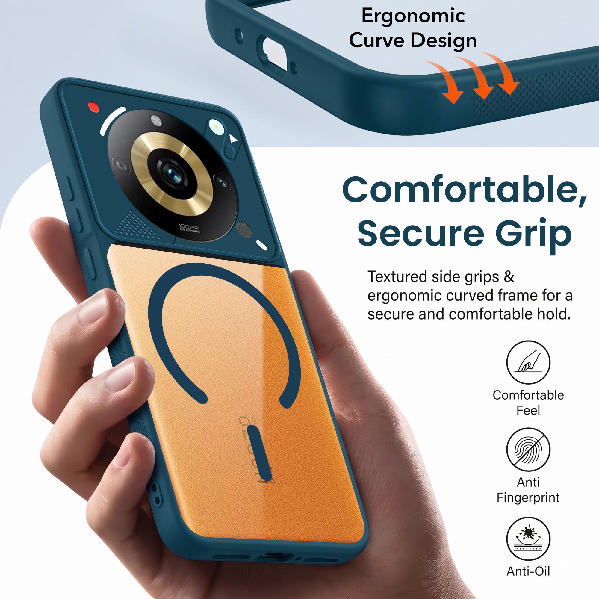 For Realme Narzo 60 Pro Back Cover Case Lifetime Anti-Yellow Clear (Camera Protection | Side Grip | Wireless MagSafe Compatible)