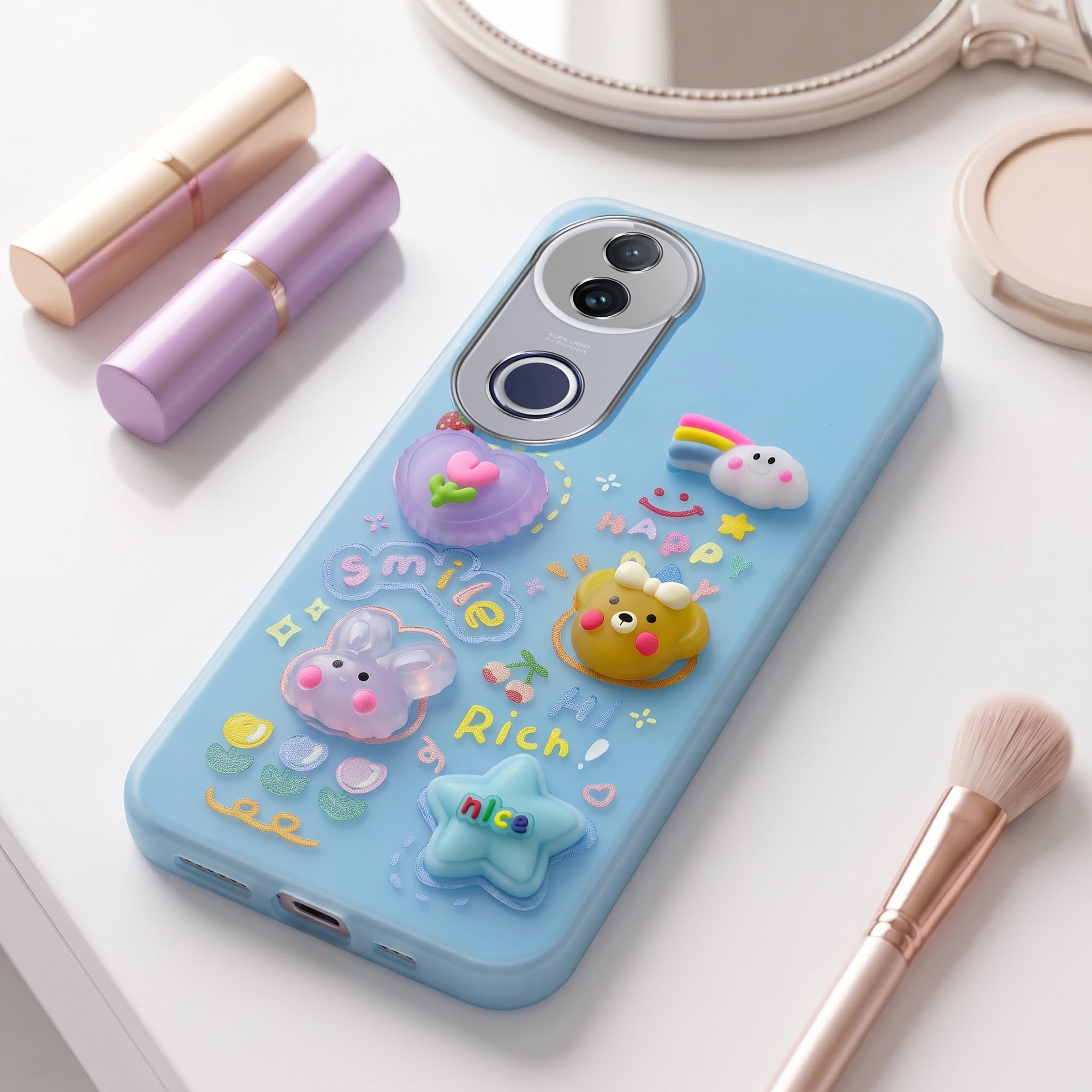 For Vivo T4R Back Cover Case (3D Cute Cartoons | Hard Back Side Soft | Matte Premium Finish | HD Printing)