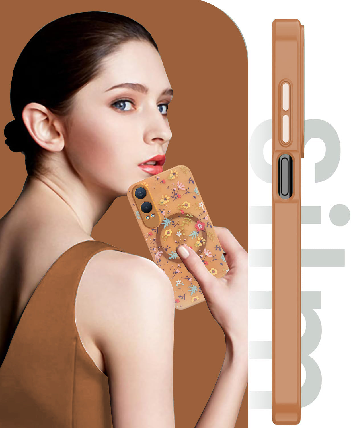 For OnePlus Nord CE 4 Lite Back Cover Case (Cute Floral Design | Flower Print for Girls | MagSafe Compatible Wireless Charging)