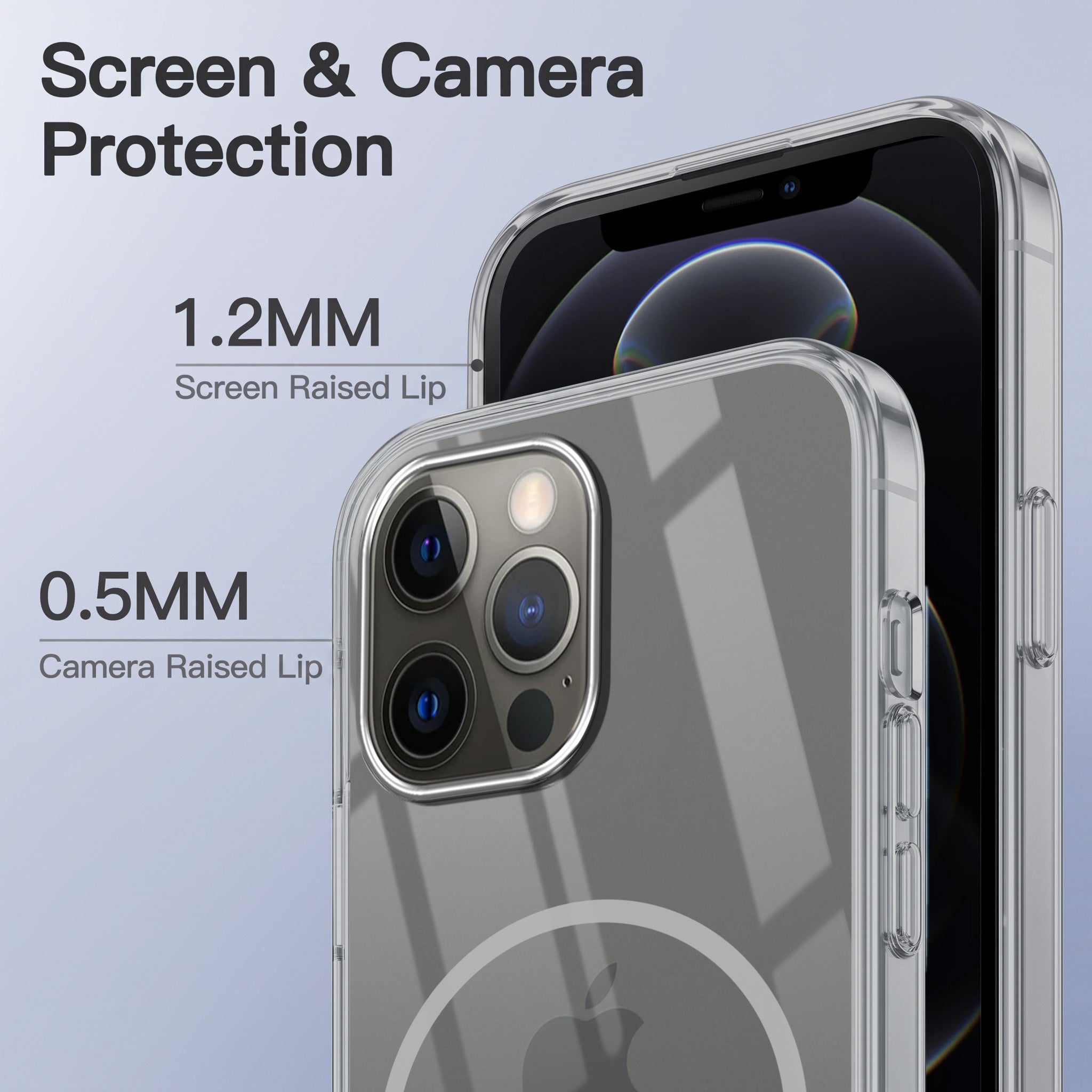 For Apple iPhone 12 Pro Back Case Cover Crystal Anti Yellow (Unbreakable PC | MagSafe Wireless Charging Support |Camera Protection Bump)