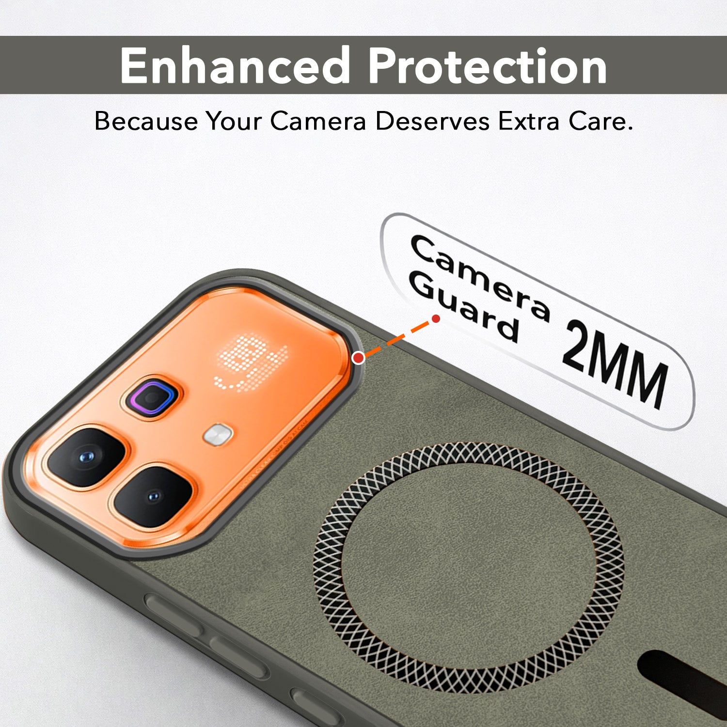 For Infinix Note 60 Pro 5G Back Cover Case Leather Finish (MagSafe Compatible Wireless Charging | Soft Touch | Camera Bump Protection)