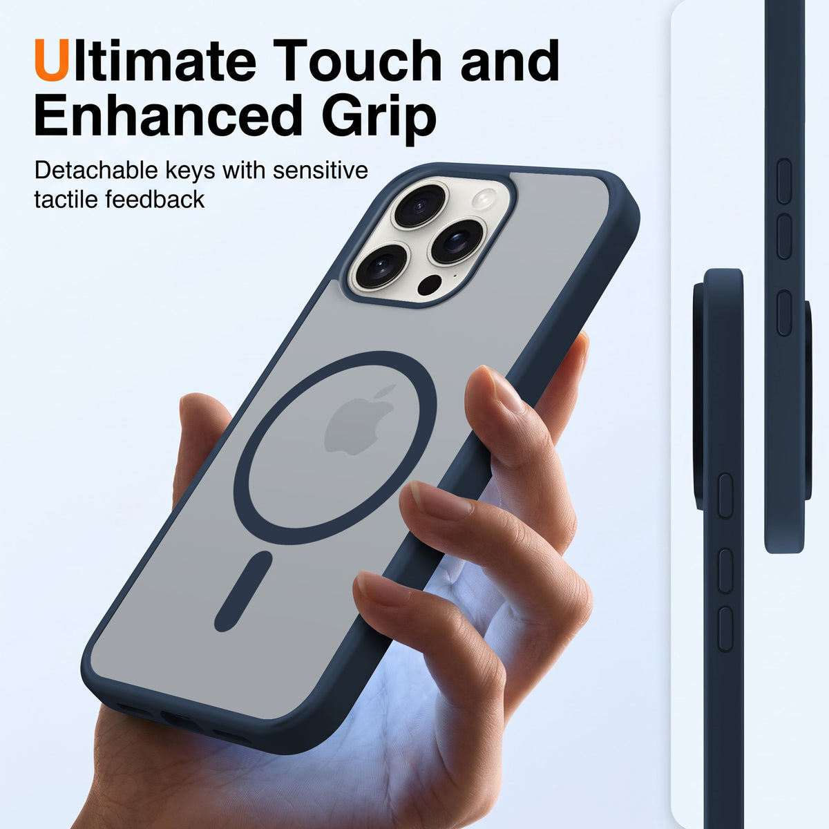For Apple iPhone 15 Pro Max Matte Finish Back Case Cover (MagSafe Compatible | Translucent Soft Touch | Slim and Unbreakable)