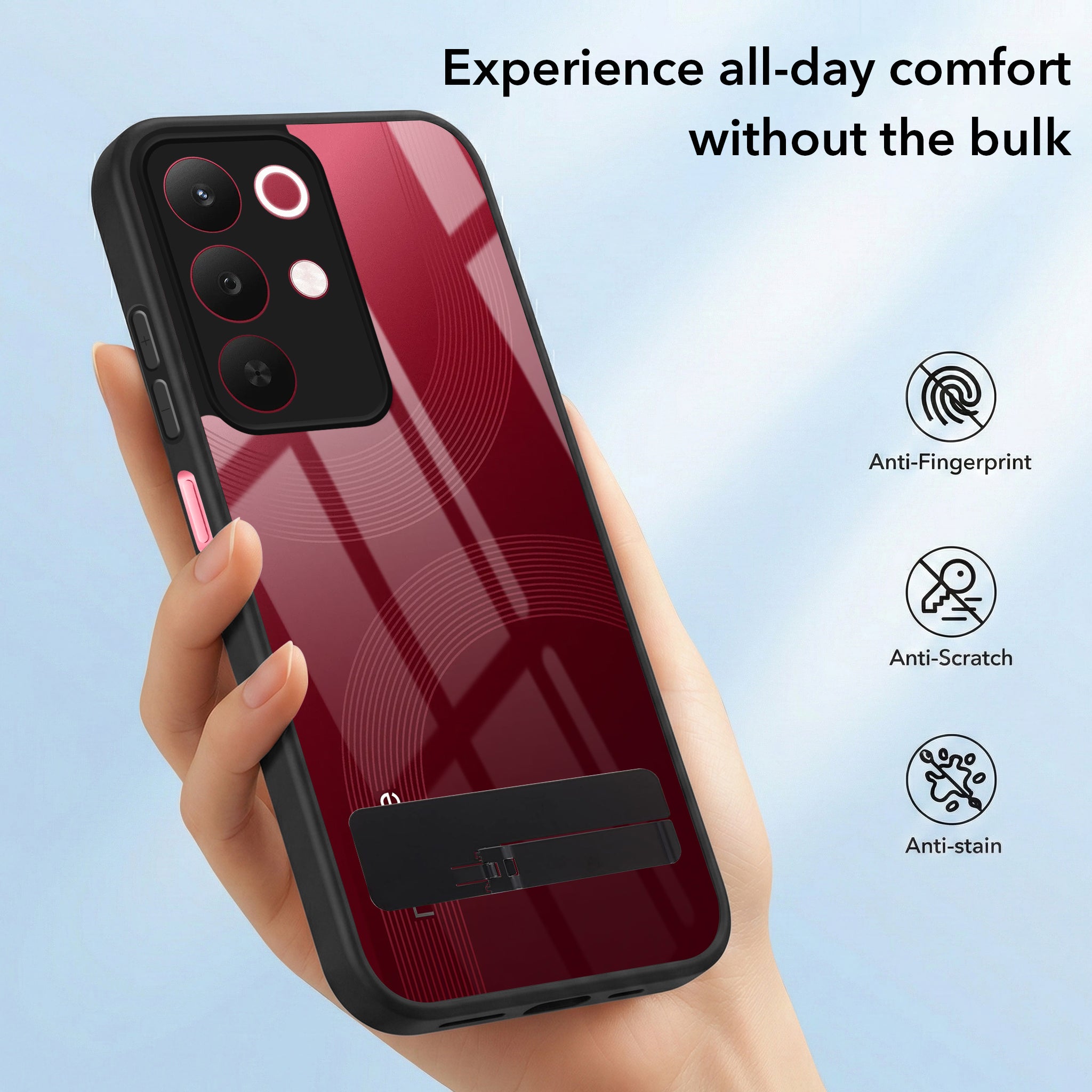 For Realme 15X Back Cover Case (Built-in Stand | Lifetime Anti Yellow | Kickstand Shockproof | Camera Protection | MagSafe Compatible)