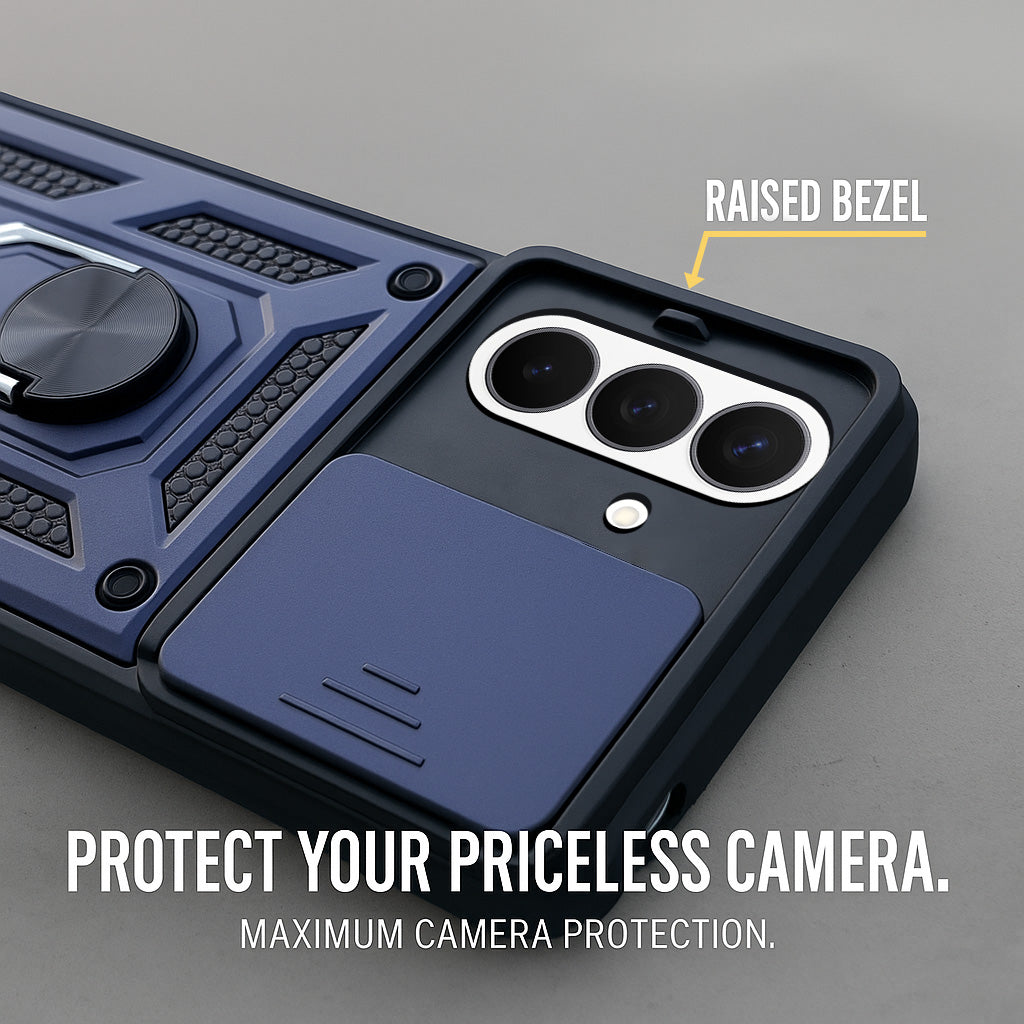 For Samsung Galaxy Z Fold 8 Ultra Back Cover Case Hybrid Armor (Sliding Shutter Camera Protection | Polycarbonate |Ring Holder Kickstand)