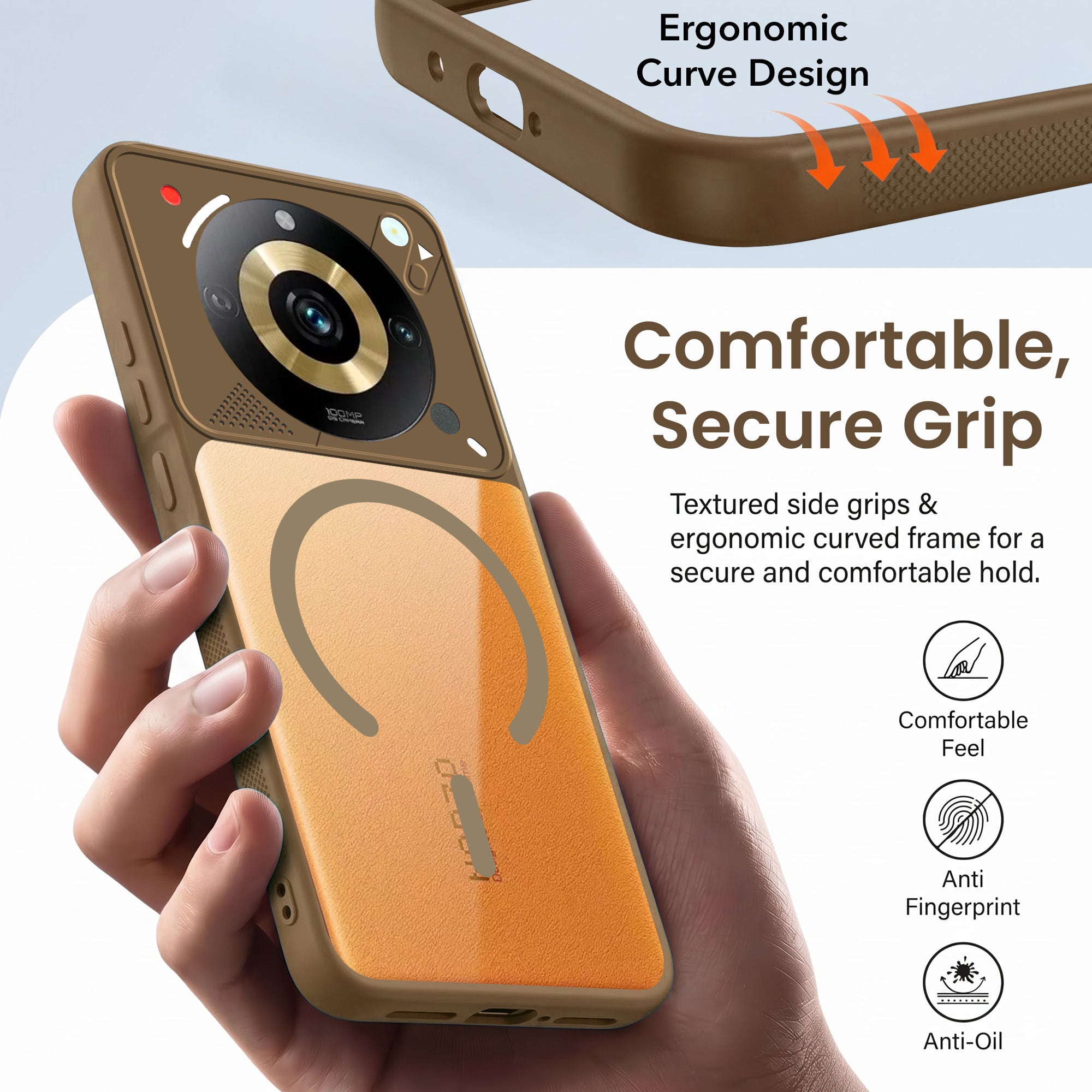 For Realme Narzo 60 Pro Back Cover Case Lifetime Anti-Yellow Clear (Camera Protection | Side Grip | Wireless MagSafe Compatible)