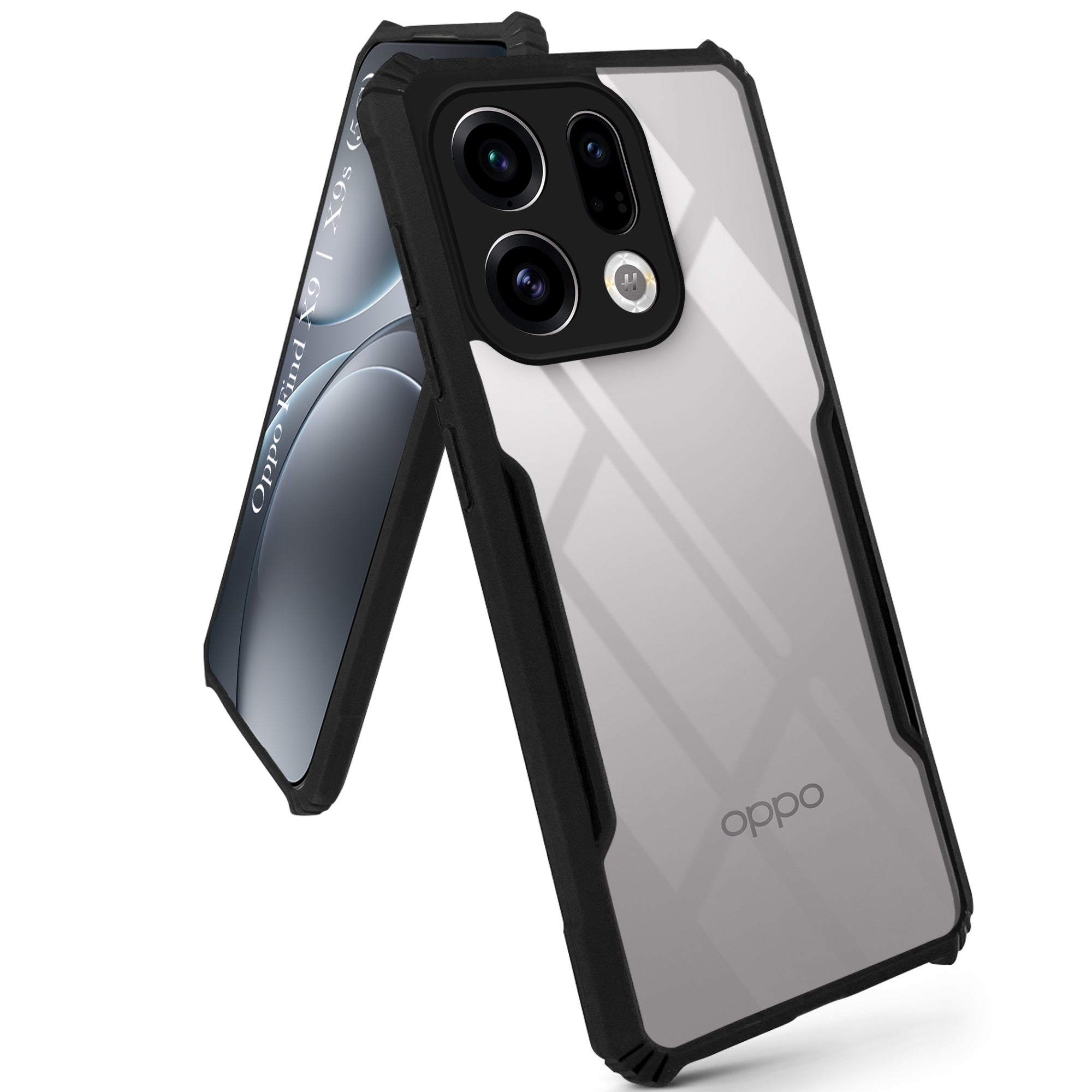 For Oppo Find X9 | Oppo Find X9s  Back Cover Case Hybrid (Shockproof with Polycarbonate Clear Panel | Professional Black)