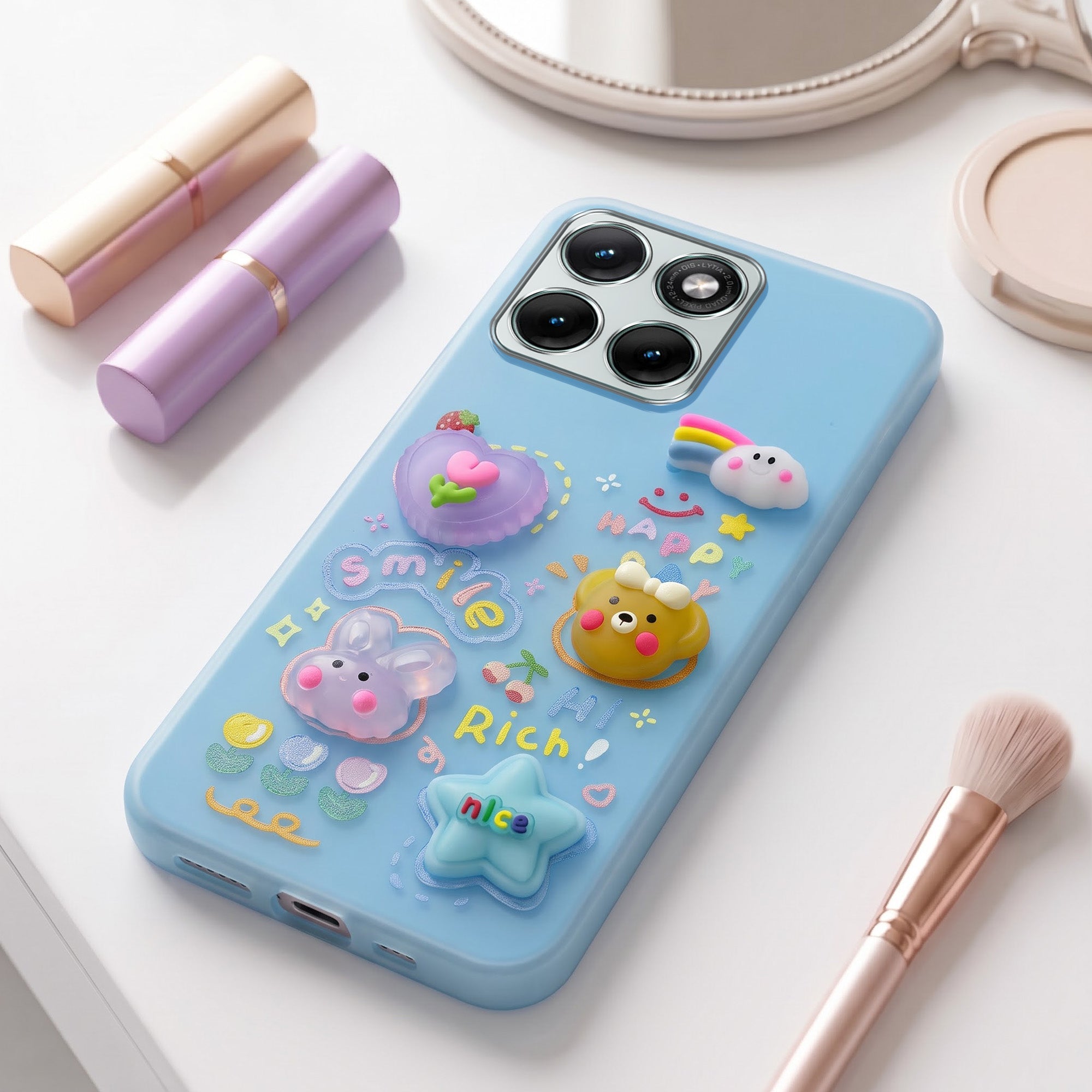 For Motorola Moto Edge 70 Fusion Back Cover Case (3D Cute Cartoons | Hard Back Side Soft | Matte Premium Finish | HD Printing)