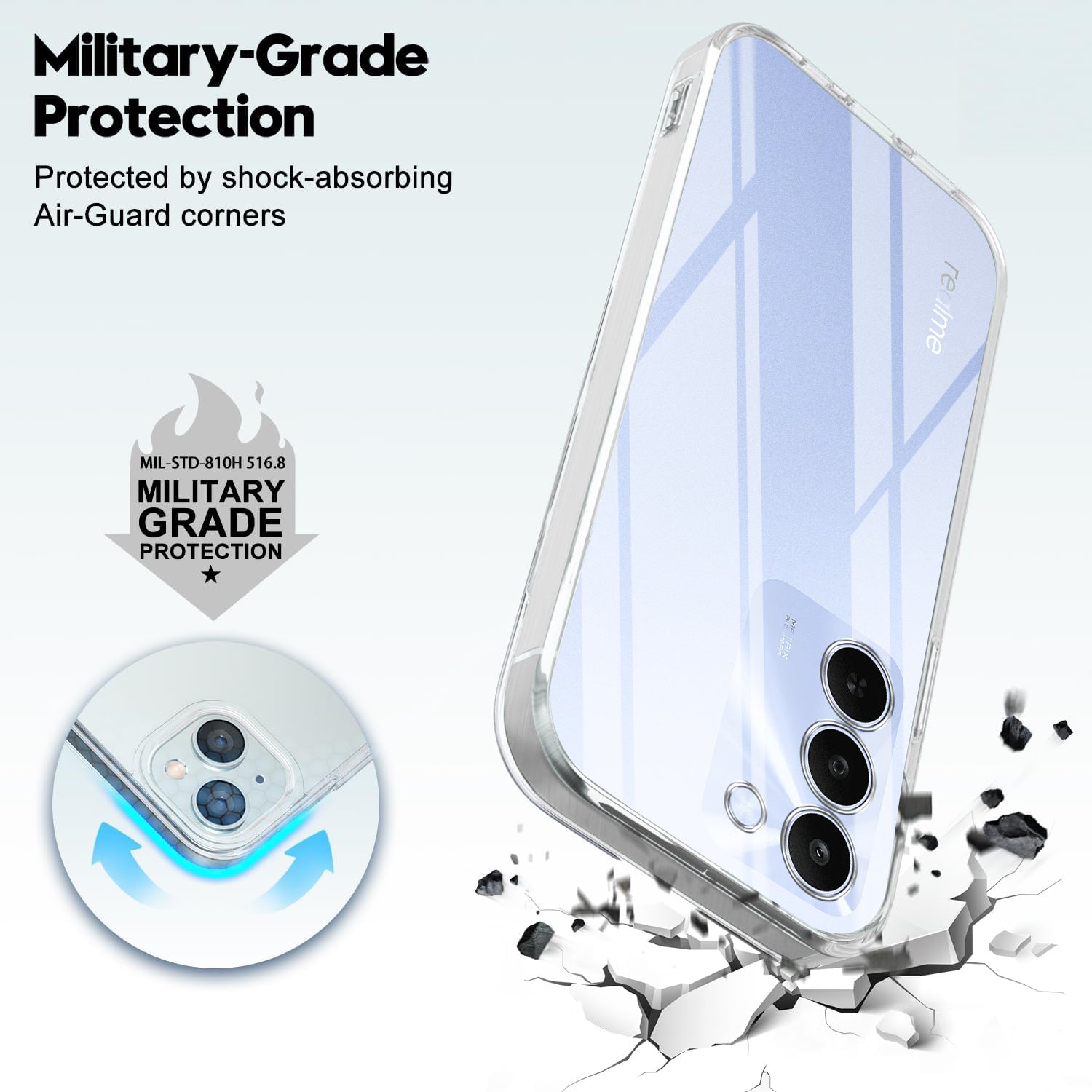 For Realme C83 5G Back Cover Case Silicone (Clear Shockproof Case with Camera Protection | Soft and Flexible | Transparent)