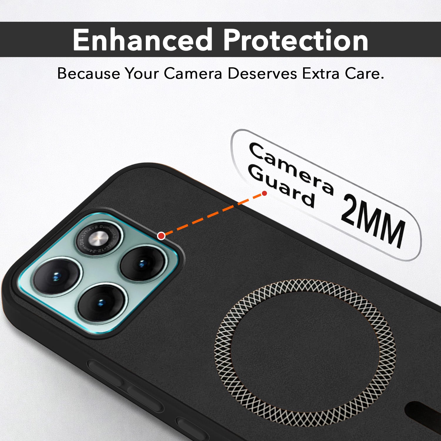 For Motorola Moto Edge 70 Fusion Back Cover Case Leather Finish (MagSafe Compatible Wireless Charging | Soft Touch | Camera Bump Protection)