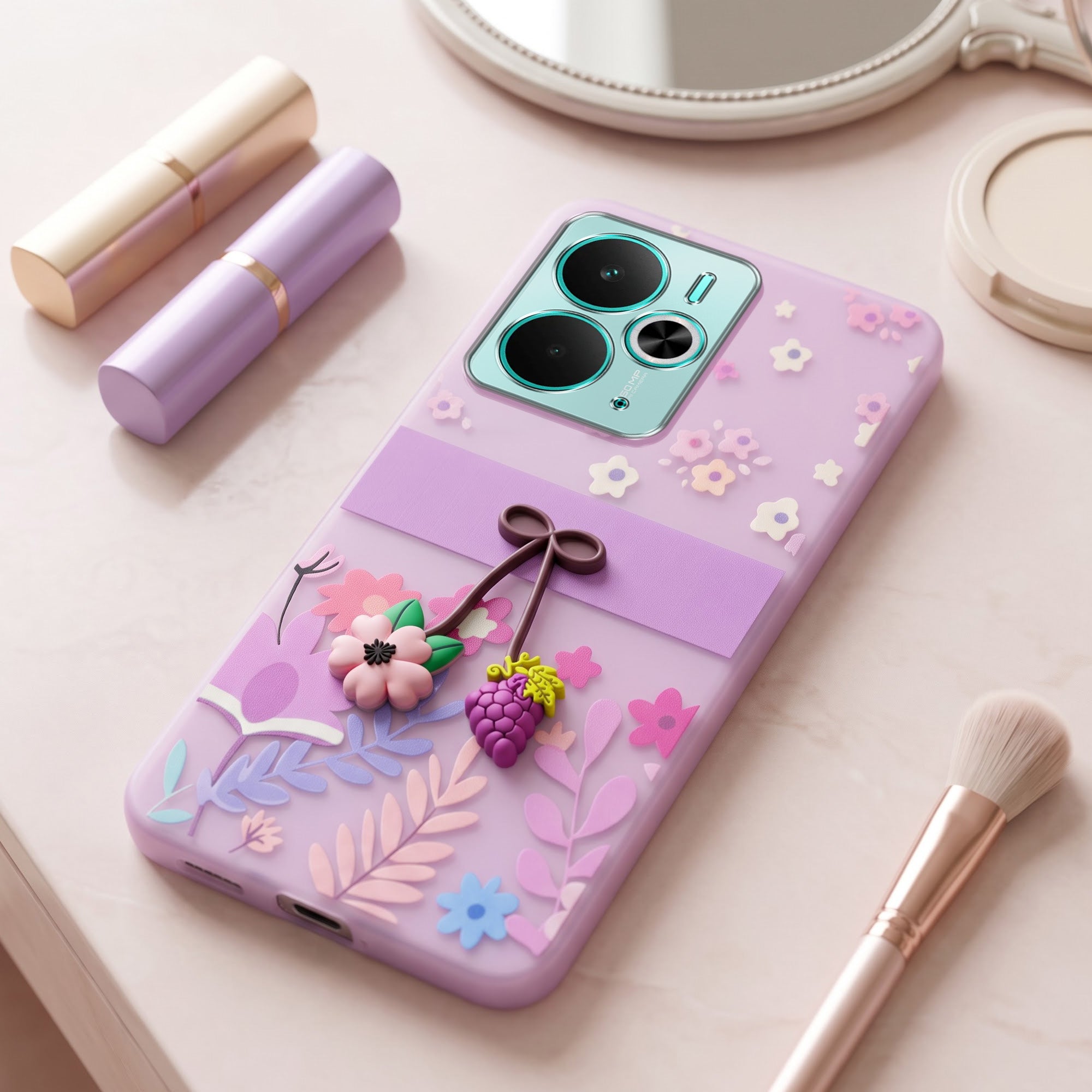 For Realme 14T Back Cover Case (3D Cute Cartoons | Hard Back Side Soft | Matte Premium Finish | HD Printing)