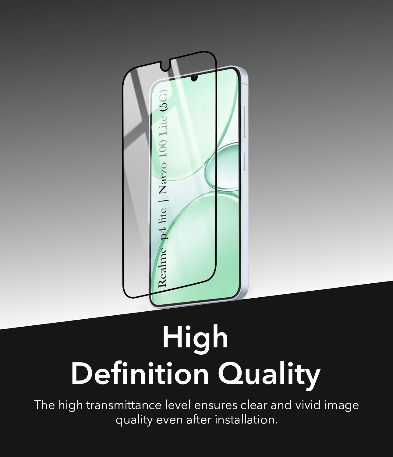 Tempered Glass For Realme P4 Lite 5G | Realme Narzo 100 Lite 5G  Military-Grade Gorilla Tempered Glass Screen Protector With Installation Kit | Shatterproof, Full Coverage, HD Clear, Scratch Resistant (Pack of 1)