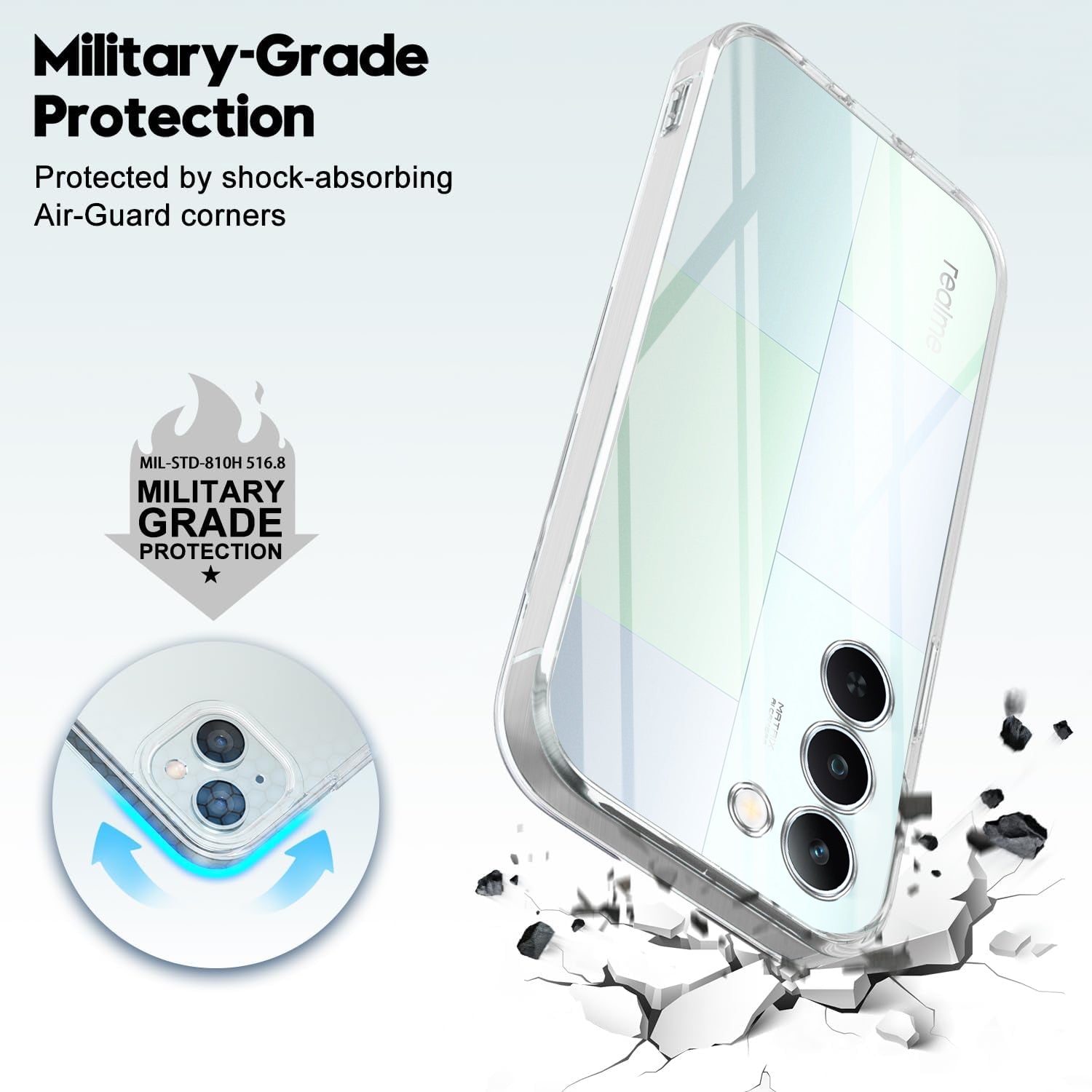 For Realme P4 Lite 5G | Narzo 100 Lite 5G Back Cover Case Silicone (Clear Shockproof Case with Camera Protection | Soft and Flexible | Transparent)