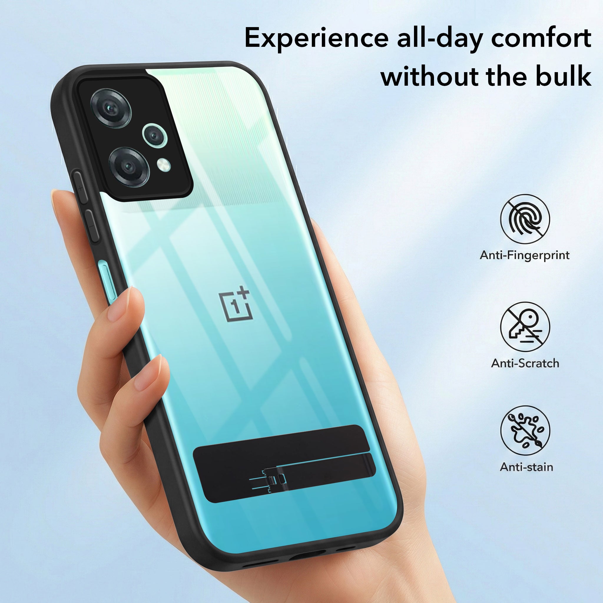 For OnePlus Nord CE 2 Lite 5G Back Cover Case (Built-in Stand | Lifetime Anti Yellow | Kickstand Shockproof | Camera Protection | MagSafe Compatible)