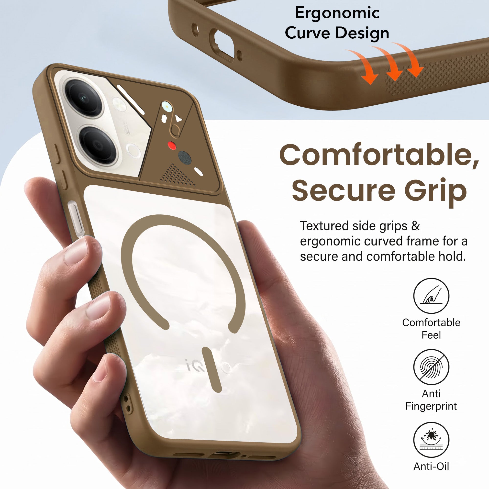 For Vivo iQOO Z11 Lite Back Cover Case Lifetime Anti-Yellow Clear (Camera Protection | Side Grip | Wireless MagSafe Compatible)