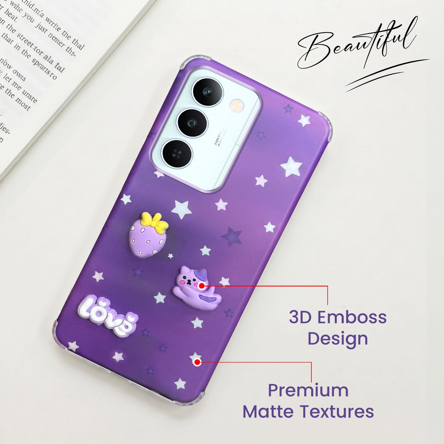 For Realme P4 Lite 5G | Realme Narzo 100 Lite 5G Back Cover Case (3D Cute Cartoons | Hard Back Side Soft | Matte Premium Finish | HD Printing)