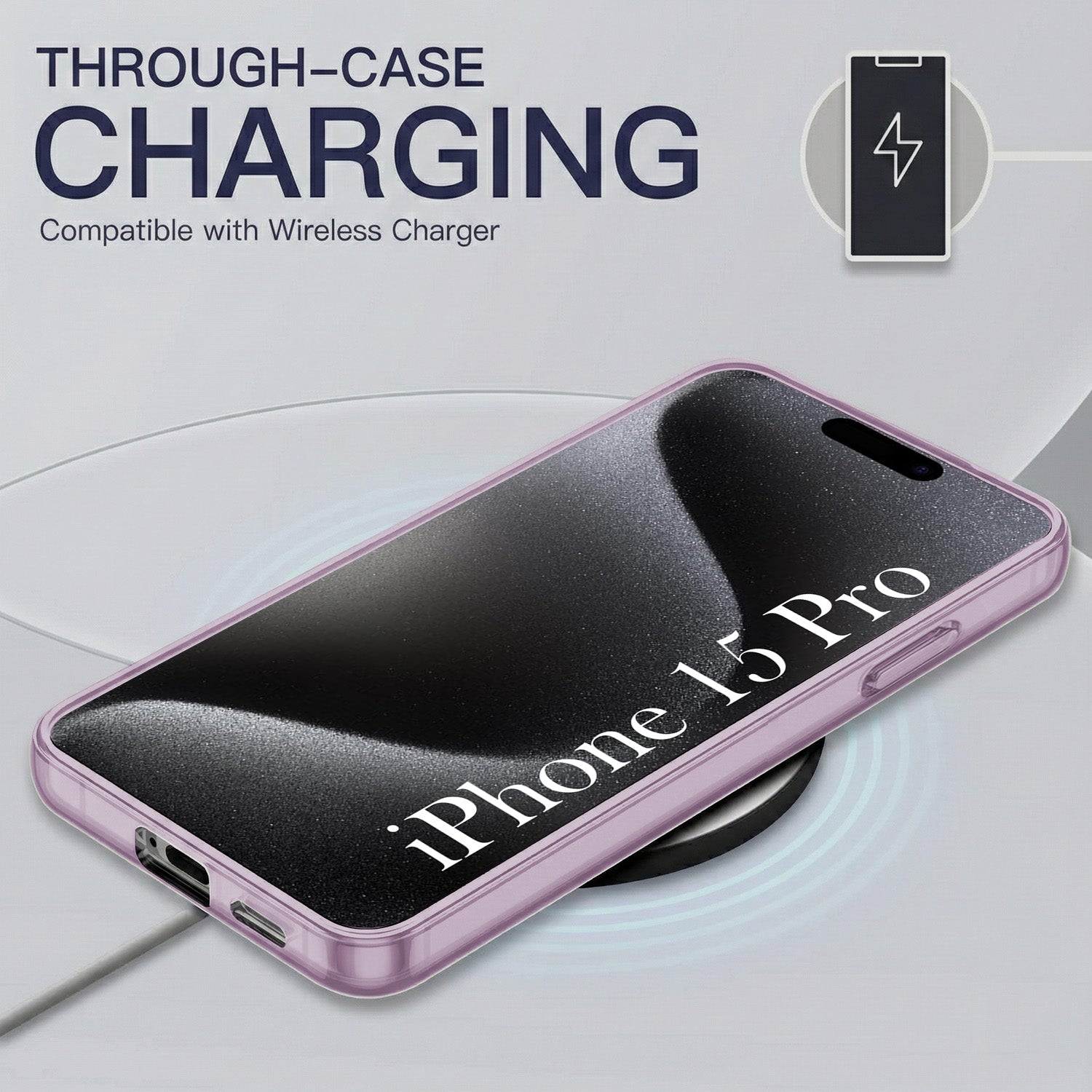 For Apple iPhone 15 Pro Back Cover Case Silicone (Slim Paper Thin | Camera Protection Bump | Minimalist Professional | Soft Flexible)