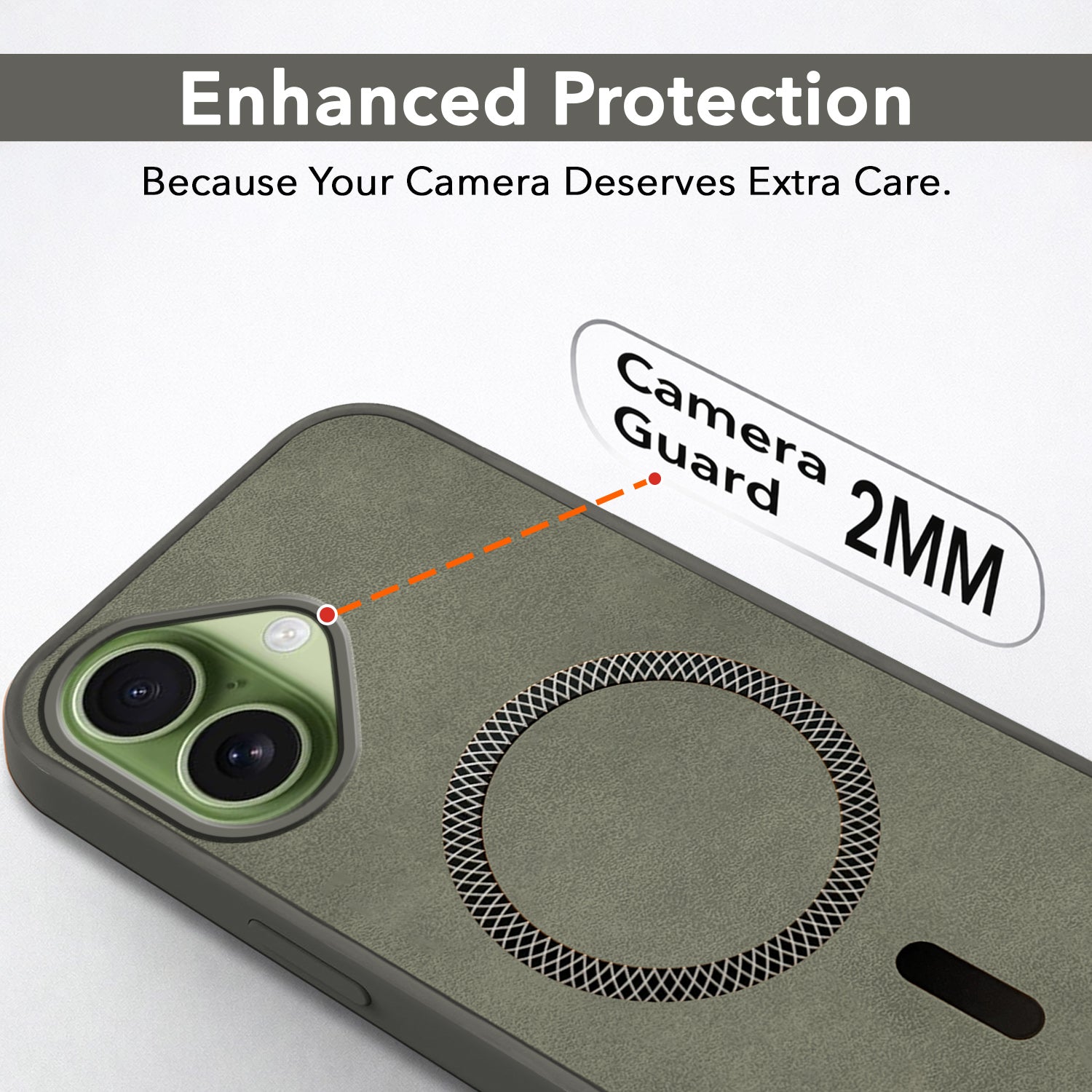 For Apple iPhone 17 Back Cover Case Leather Finish (MagSafe Compatible Wireless Charging | Soft Touch | Camera Bump Protection)