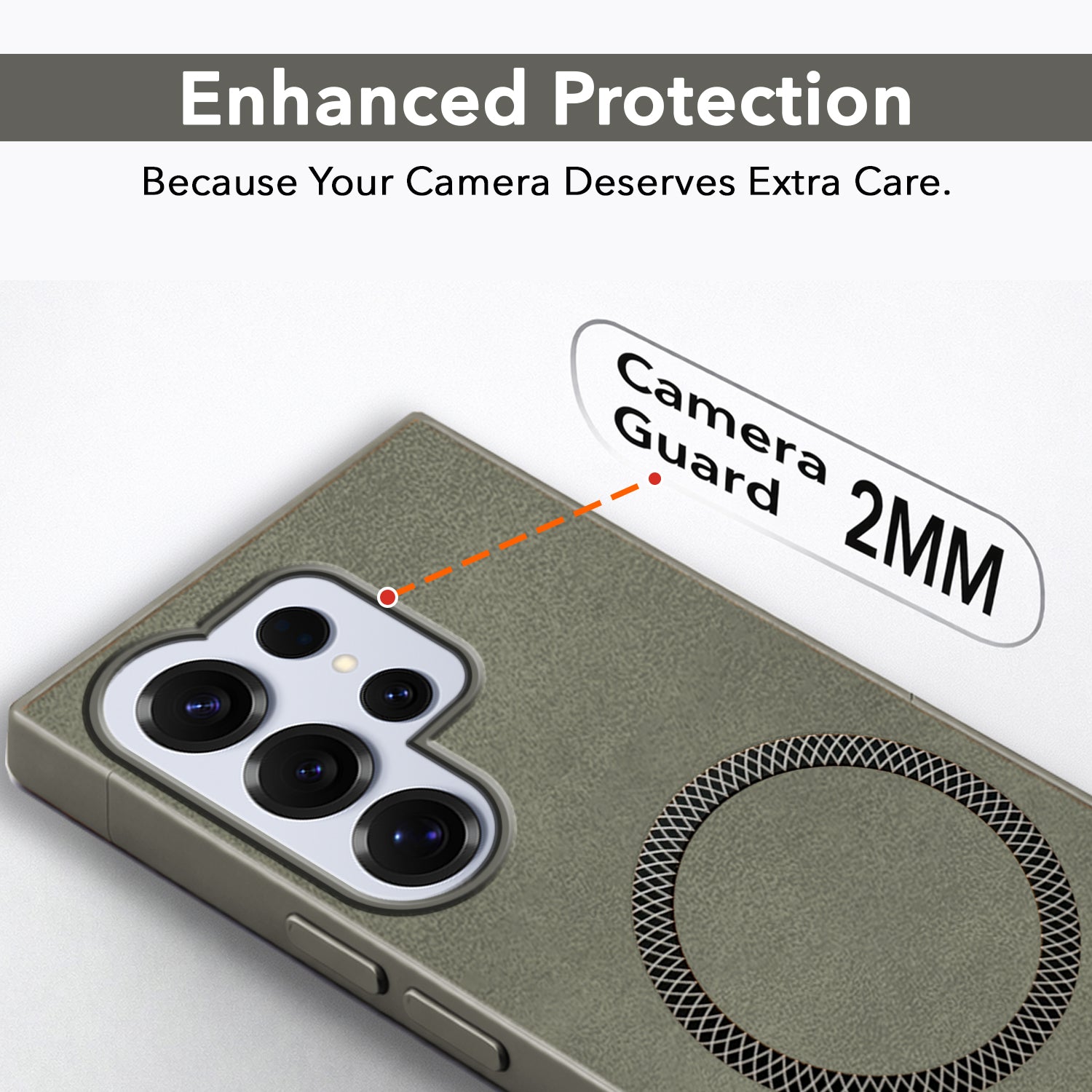 For Samsung Galaxy S25 Ultra Back Cover Case (Sleek Leather Finish | MagSafe Compatible Wireless Charging | Camera Bump Protection)