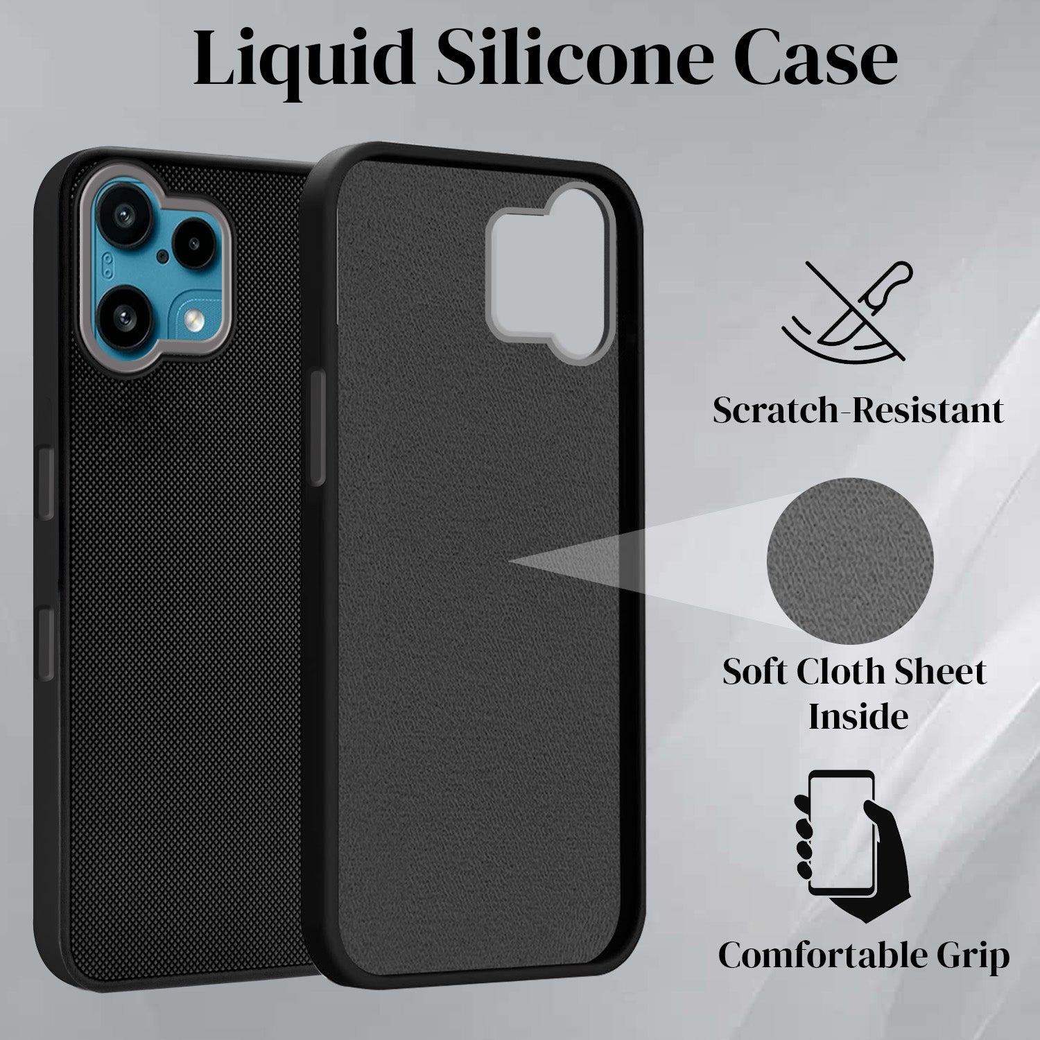 For Nothing Phone 3A Lite Rubberised (Textured Grip Design | Micro-Fiber Cloth Inside | Slim and Light Weight | Soft Touch and Feel)