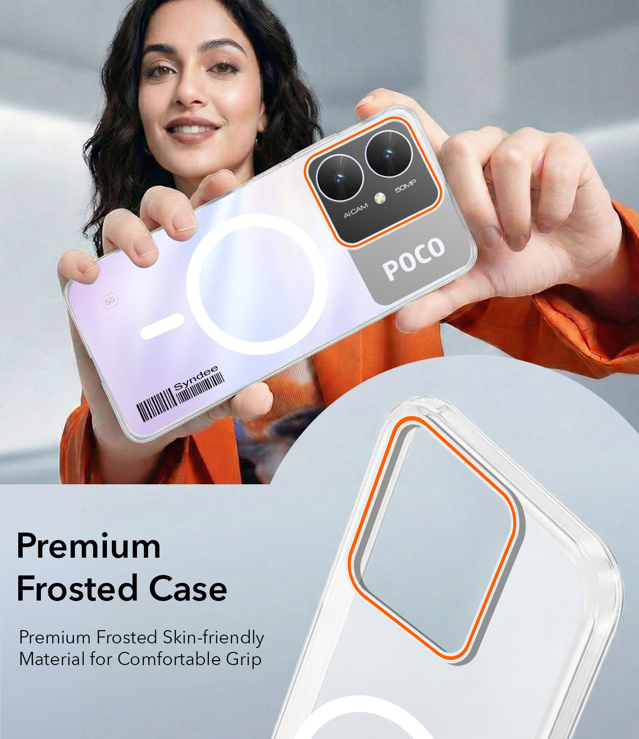 For Poco M6 5G Back Cover Case (Soft Touch | Camera Bump Protection | MagSafe Compatible | Matte Finish)