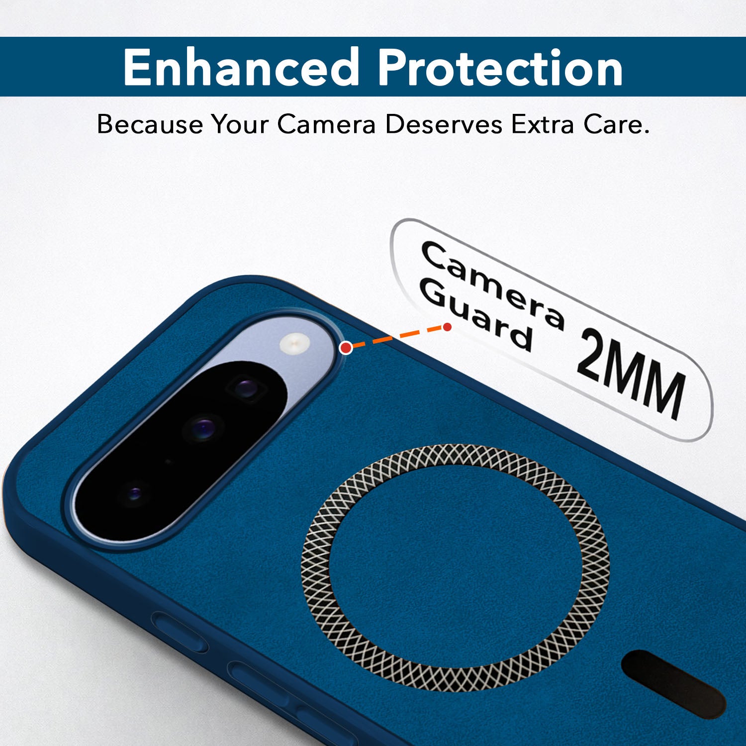 For Google Pixel 10 Back Cover Case Leather Finish (MagSafe Compatible Wireless Charging | Soft Touch | Camera Bump Protection)
