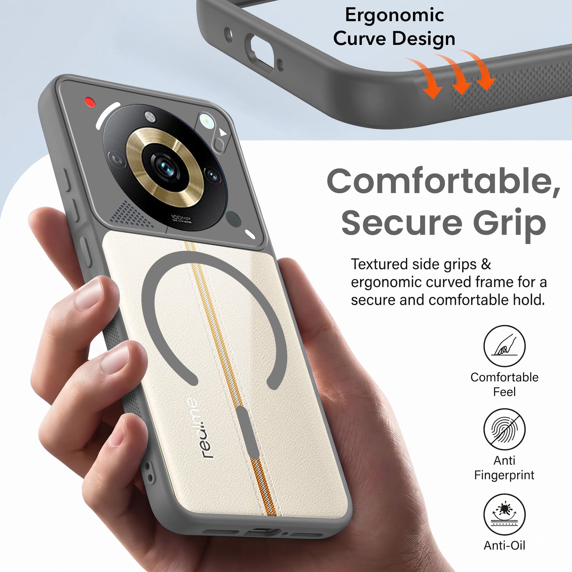 For Realme 11 Pro 5G | Realme 11 Pro Plus 5G Back Cover Case Lifetime Anti-Yellow Clear (Camera Protection | Side Grip | Wireless MagSafe Compatible)