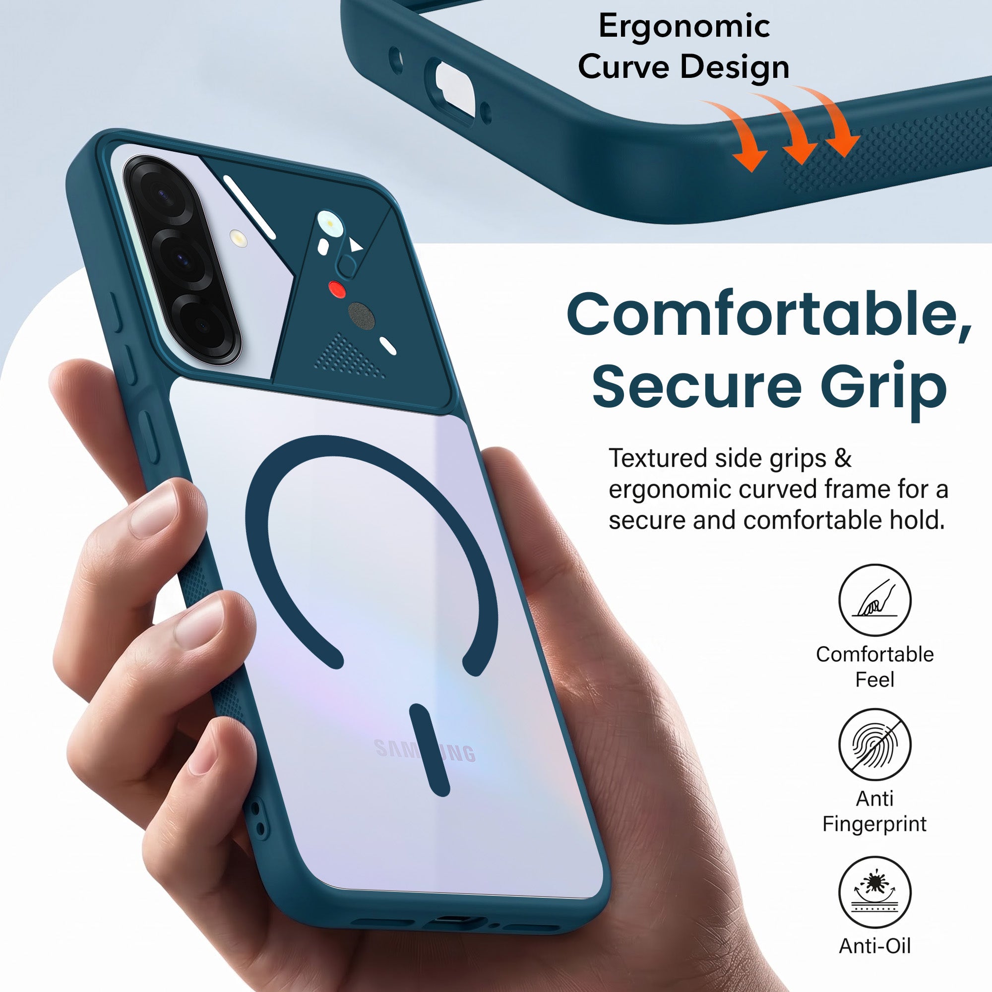 For Samsung Galaxy A36 5G Back Cover Case Lifetime Anti-Yellow Clear (Camera Protection | Side Grip | Wireless MagSafe Compatible)
