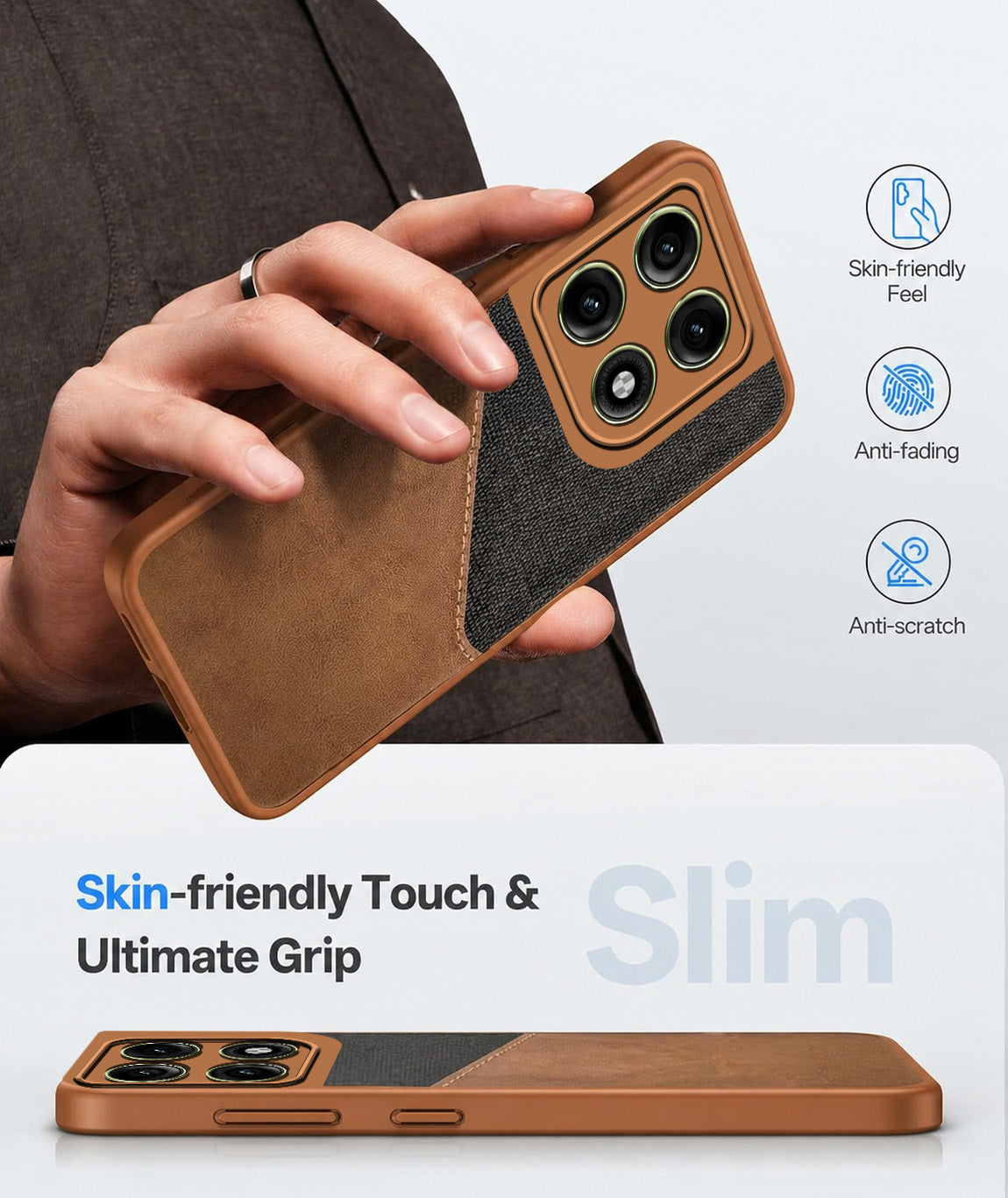 For Motorola Moto Edge 70 Pro Back Cover Case (Dual PU Leather Stitch | Professional Minimalist | Soft and Flexible)