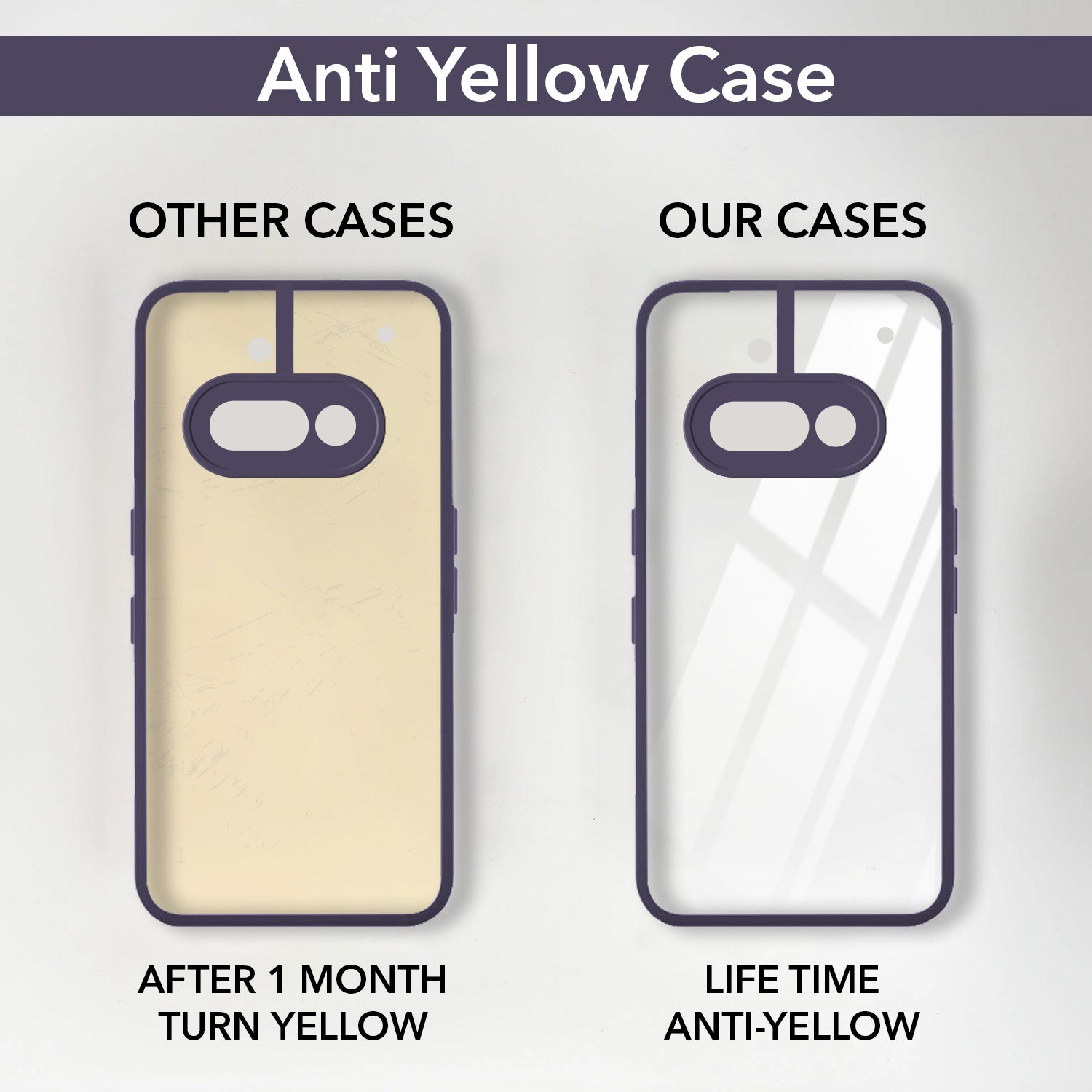 For Nothing Phone 3A Back Cover Case (Lifetime Anti Yellow | Anti Scratch | Crystal Clear Shockproof)