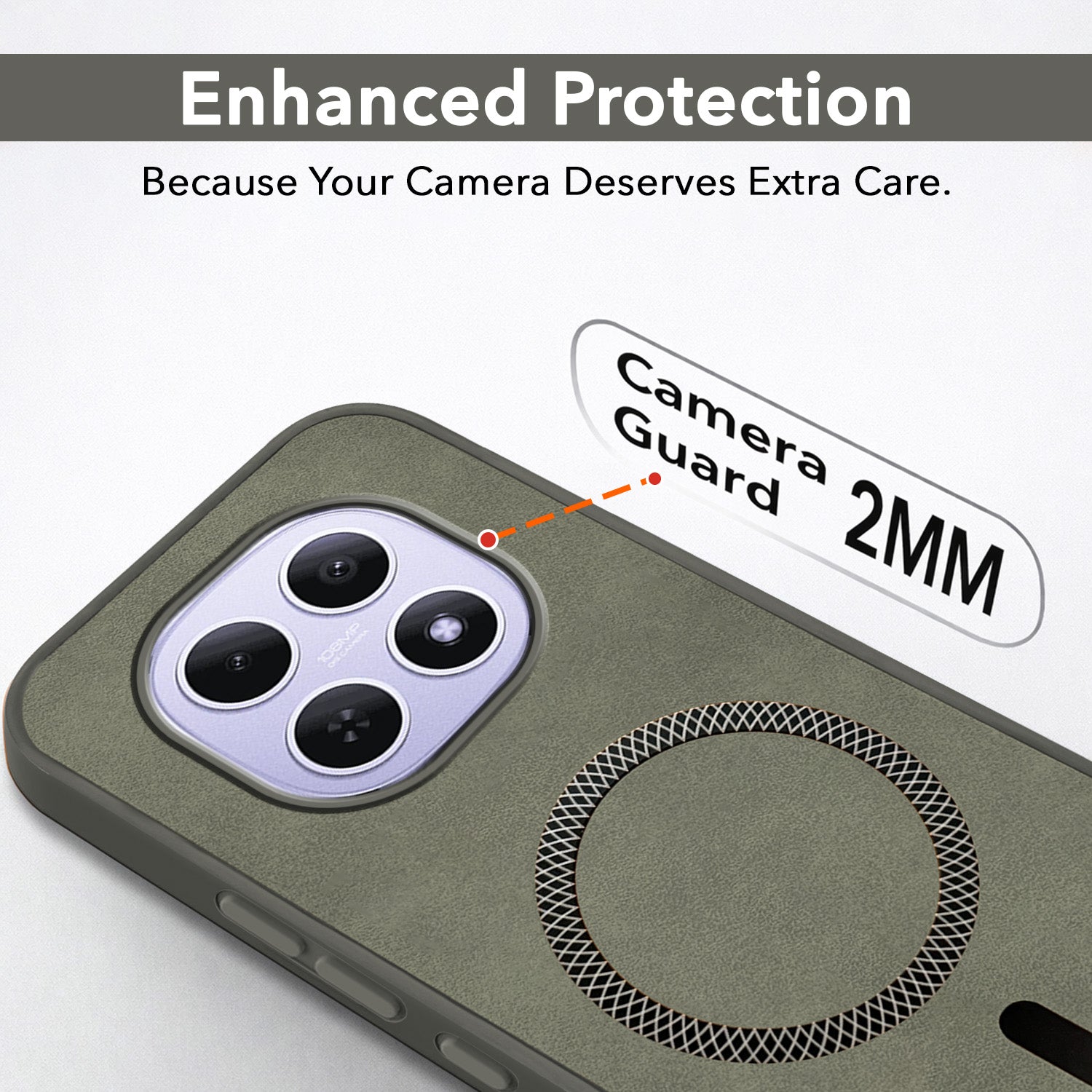 For Xiaomi Redmi Note 15 5G | Redmi Note 15 SE 5G Back Cover Case Leather Finish (MagSafe Compatible Wireless Charging | Soft Touch | Camera Bump Protection)