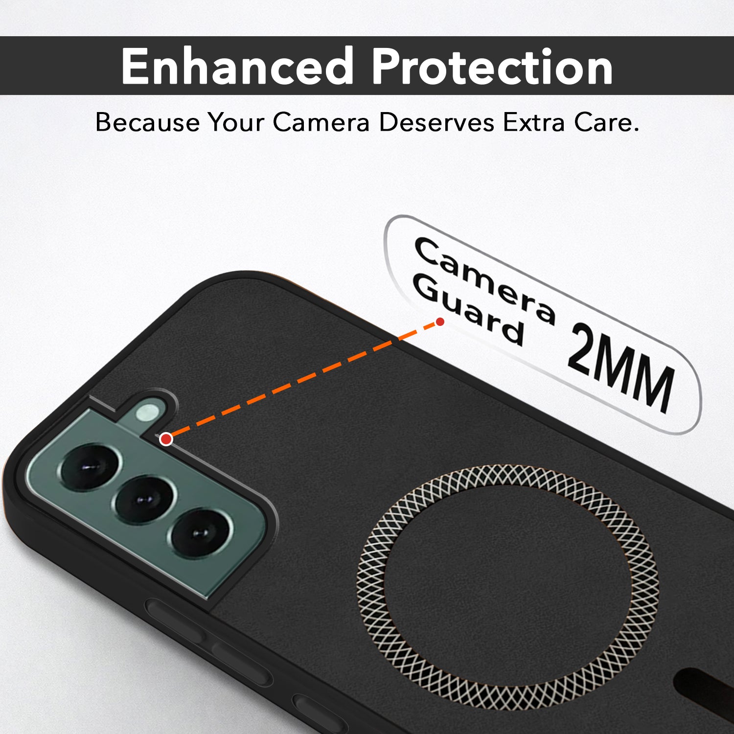 For Samsung Galaxy S22 Plus 5G Back Cover Case Leather Finish (MagSafe Compatible Wireless Charging | Soft Touch | Camera Bump Protection)