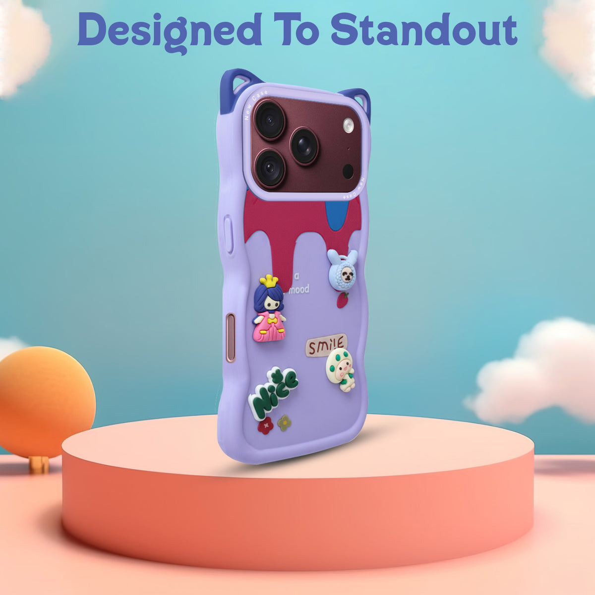 For Apple iPhone 18 Pro Max Back Case Cover Strap (3D Embossed Figures | Strap Holder | 360* Soft Cushion with Camera Bump)