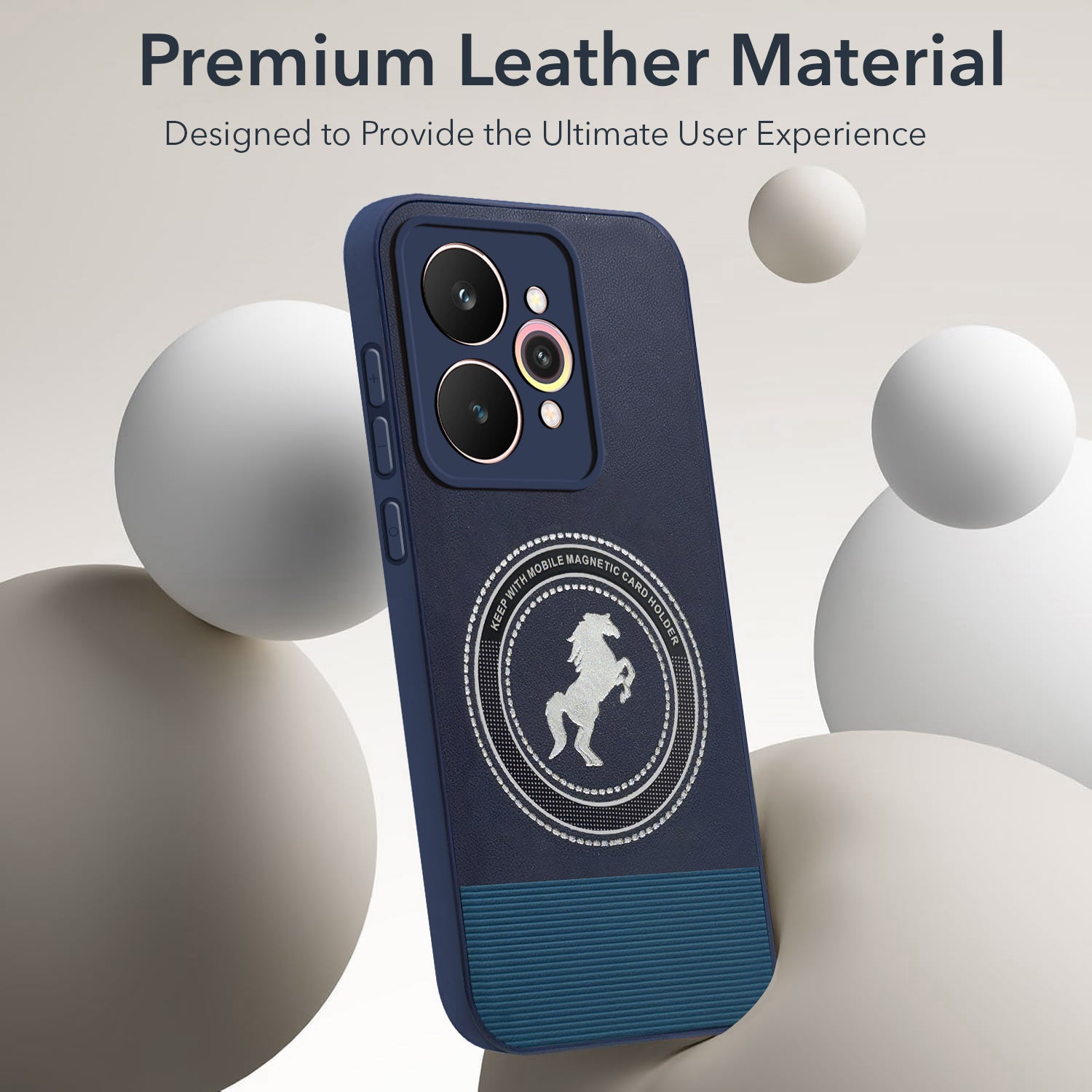 For Realme 15 Pro Back Cover Case PU Leather Finish (Professional Minimalist Texture | MagSafe Compatile | Camera Protection | Sleek Sober Formal)