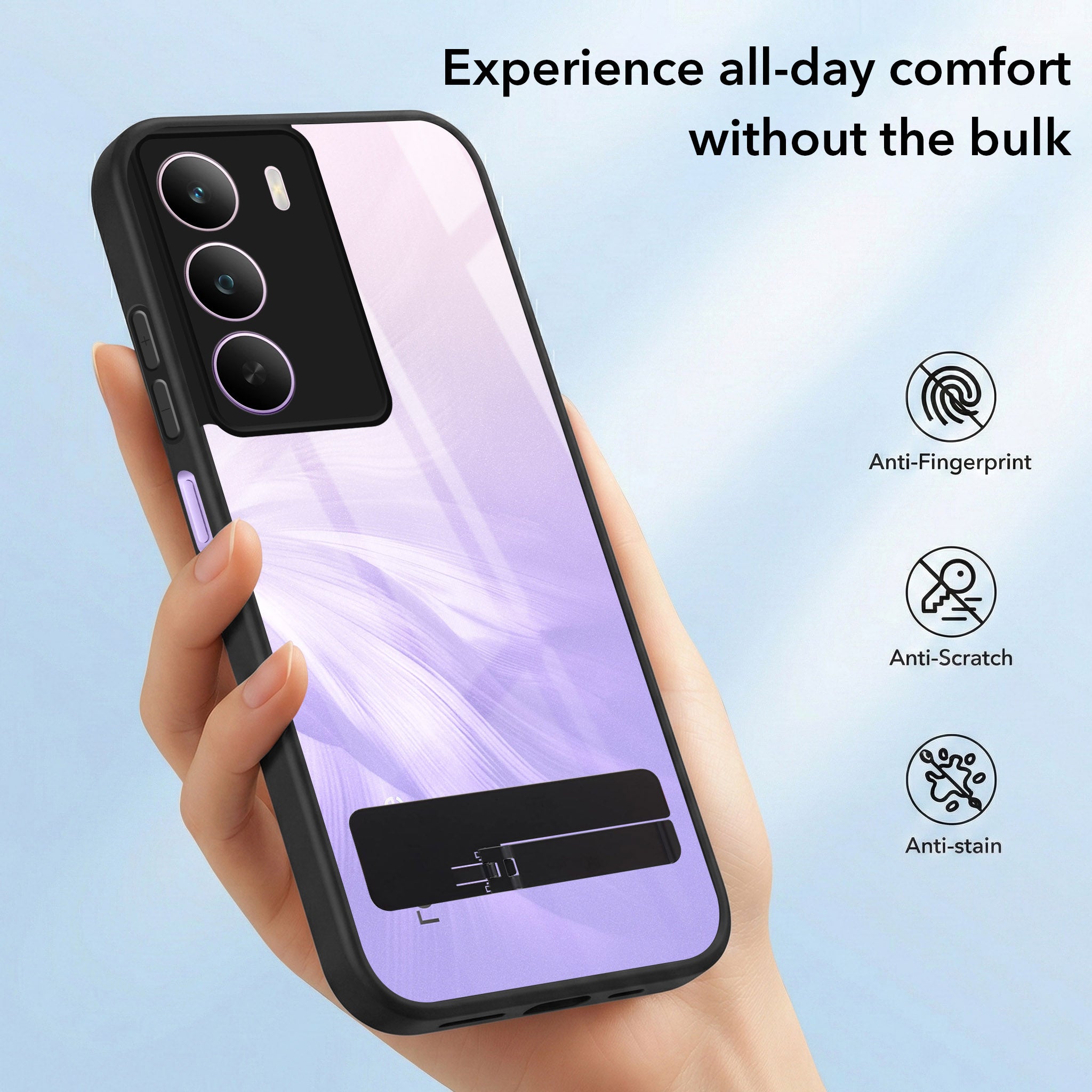 For Realme P3 lite Back Cover Case (Built-in Stand | Lifetime Anti Yellow | Kickstand Shockproof | Camera Protection | MagSafe Compatible)