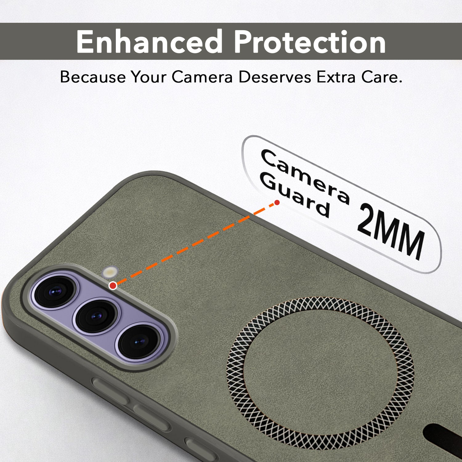For Samsung Galaxy S24 Back Cover Case (Sleek Leather Finish | MagSafe Compatible Wireless Charging | Camera Bump Protection)