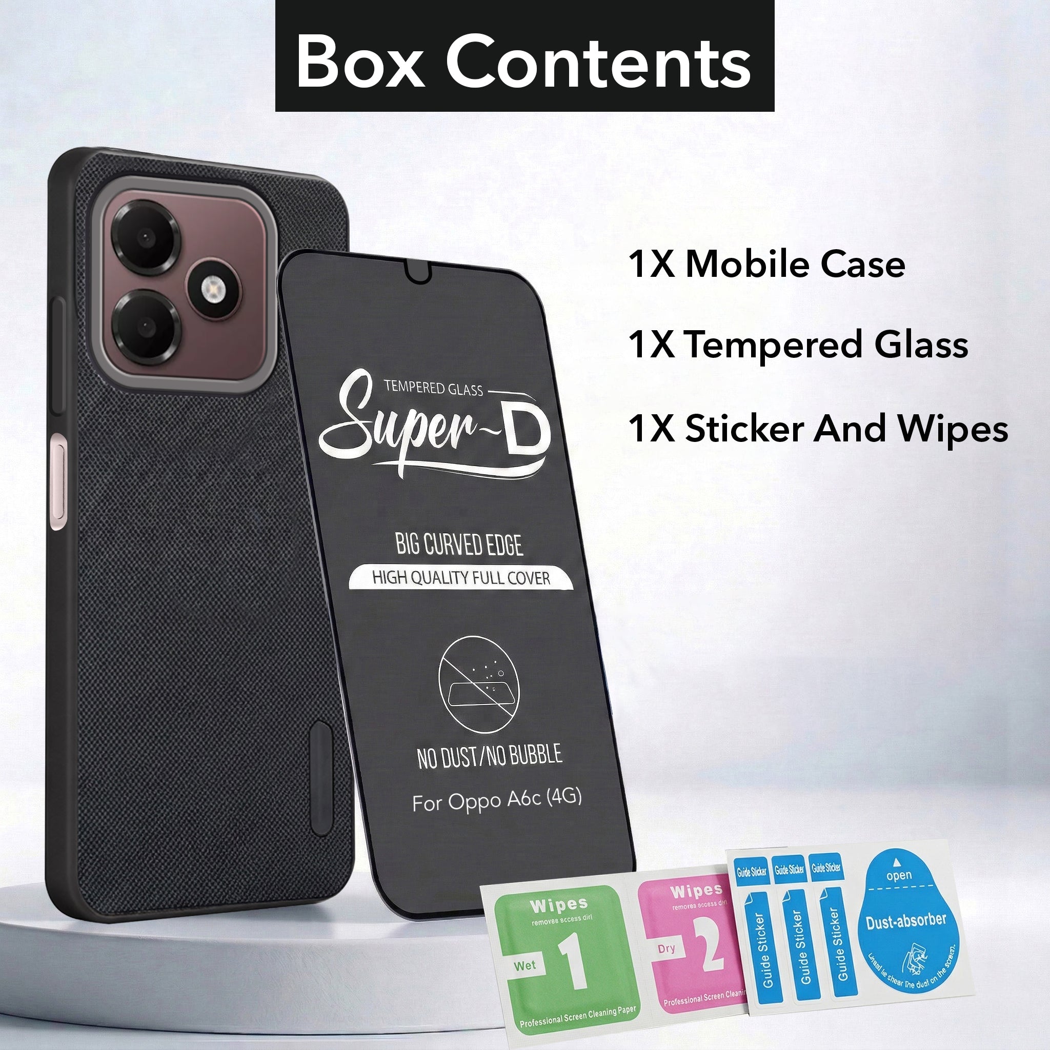 For Realme P4 Lite 5G | Narzo 100 Lite 5G Combo (Textured Grip Design | Micro-Fiber Cloth Inside | Oleophobic Coating Screen Glass)