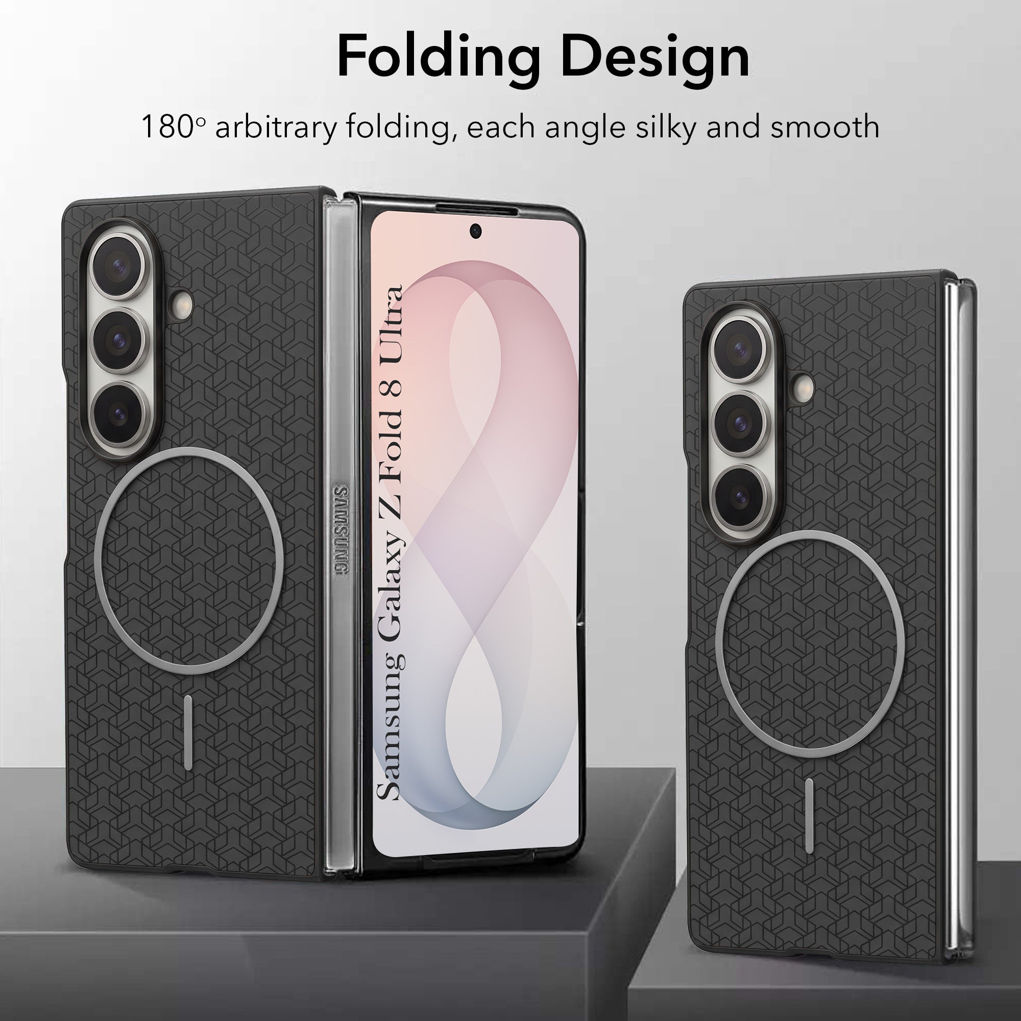 For Samsung Galaxy Z Fold 8 Ultra Back Cover Case Leather Finish (MagSafe Wireless Charging Compatible | Inside Microfiber Cloth)
