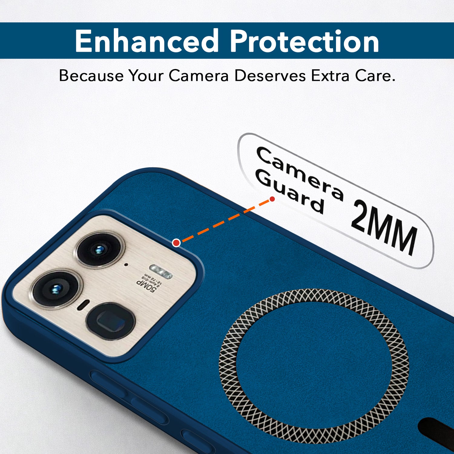 For Motorola Moto Edge 50 Ultra 5G Back Case Cover Leather Finish (MagSafe Compatible Wireless Charging | Soft Touch | Camera Bump Protection)