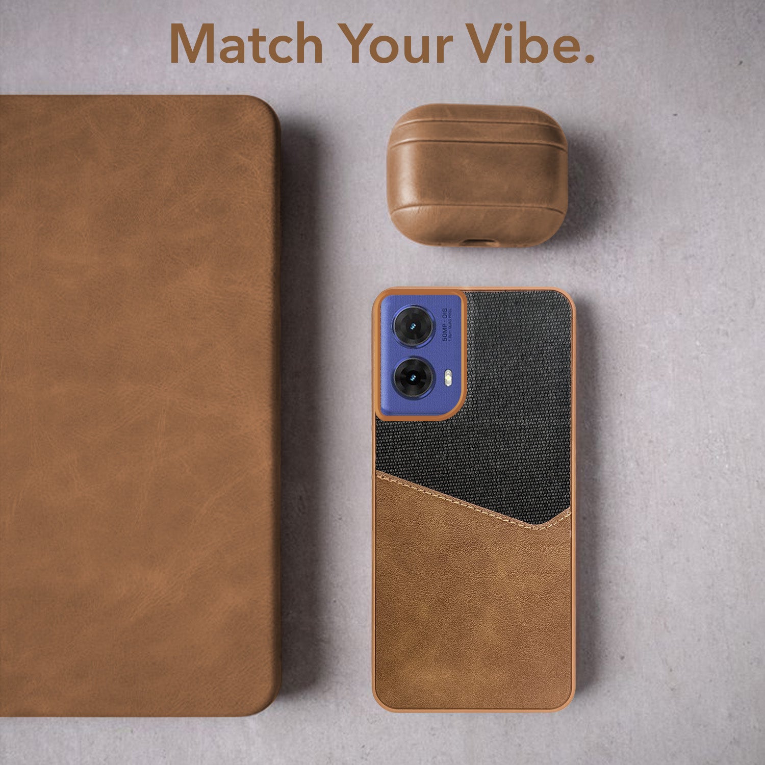 For Motorola Moto G85 Back Cover Case (Dual PU Leather Stitch | Professional Minimalist | Soft and Flexible)