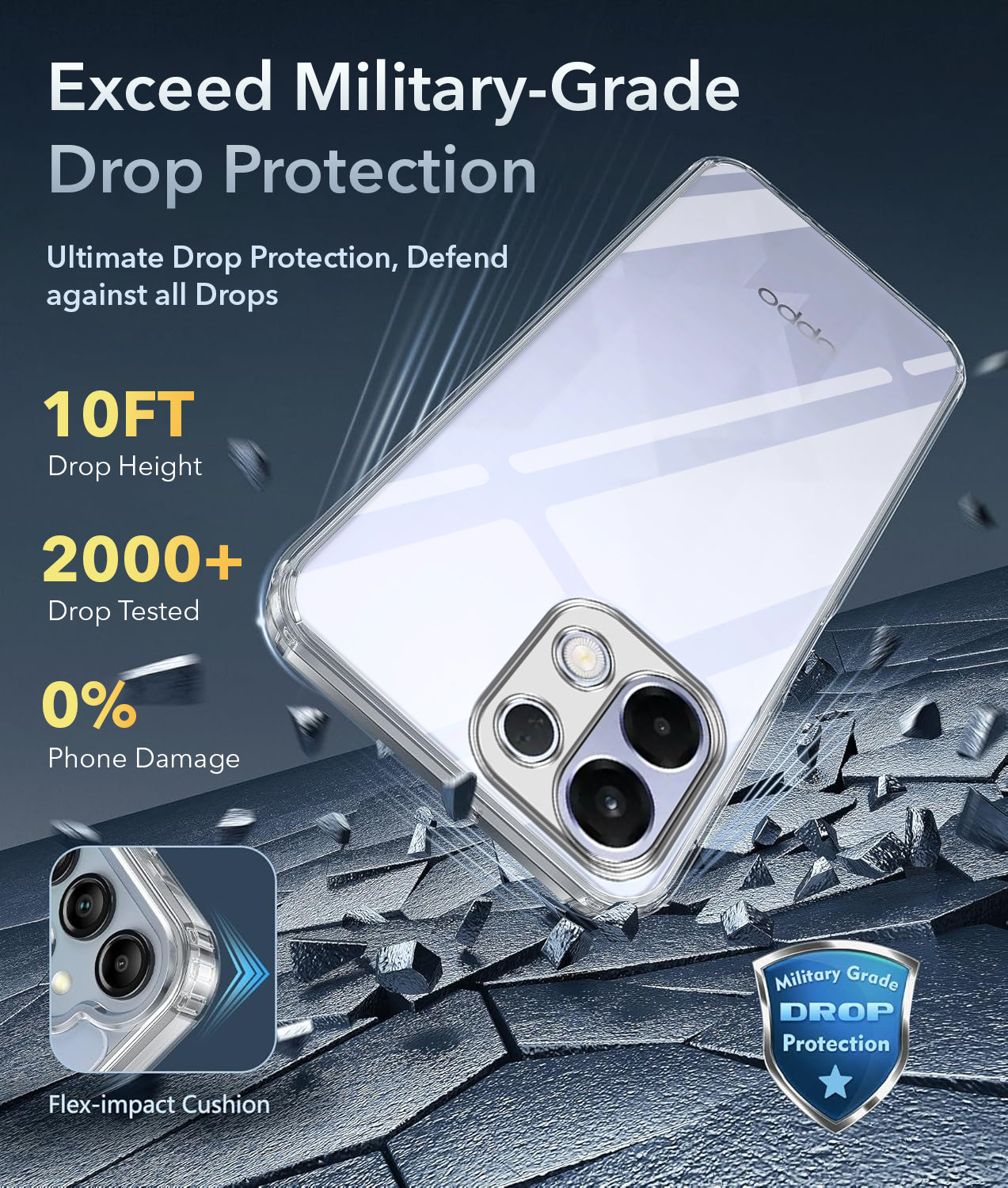 For Oppo K13 Back Cover Case (Hybrid Crystal panel with Side Soft PU | Camera Protection | HD Clear Shockproof)