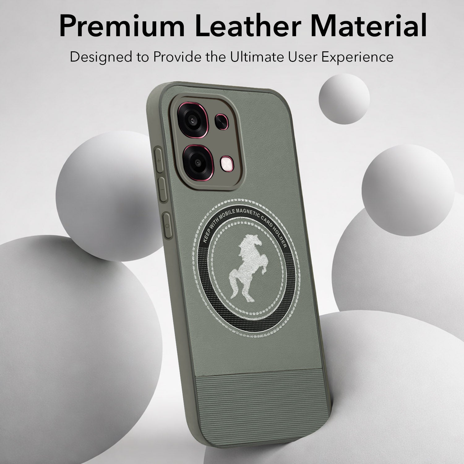 For Oppo F31 5G Back Cover Case PU Leather Finish  (Professional Minimalist Texture | MagSafe Compatile | Camera Protection | Sleek Sober Formal)