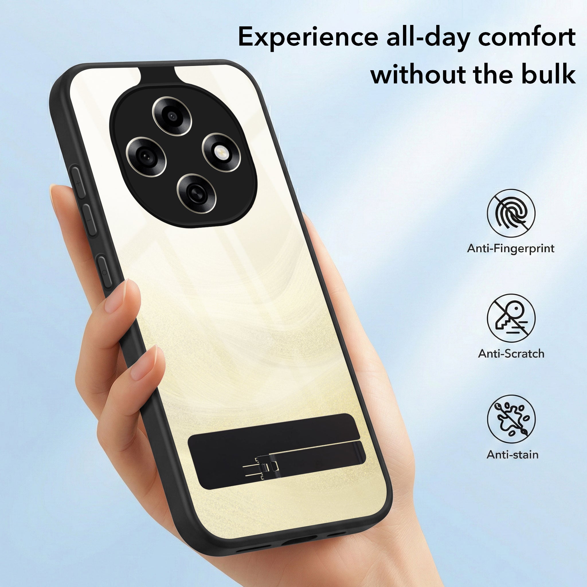 For Oppo F31 Pro Back Cover Case (Built-in Stand | Lifetime Anti Yellow | Kickstand Shockproof | Camera Protection | MagSafe Compatible)