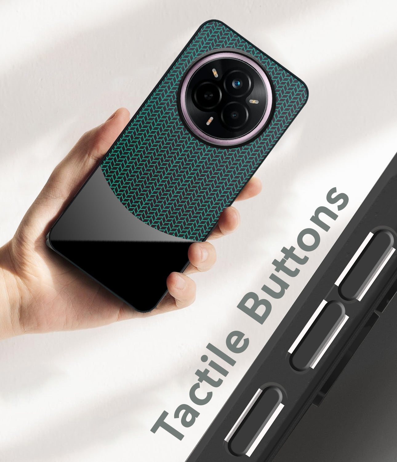 For Realme 14 Pro Back Cover Case (Elegant PU Leather Finish | Premium Minimalist Professional | Camera Protection Bump)