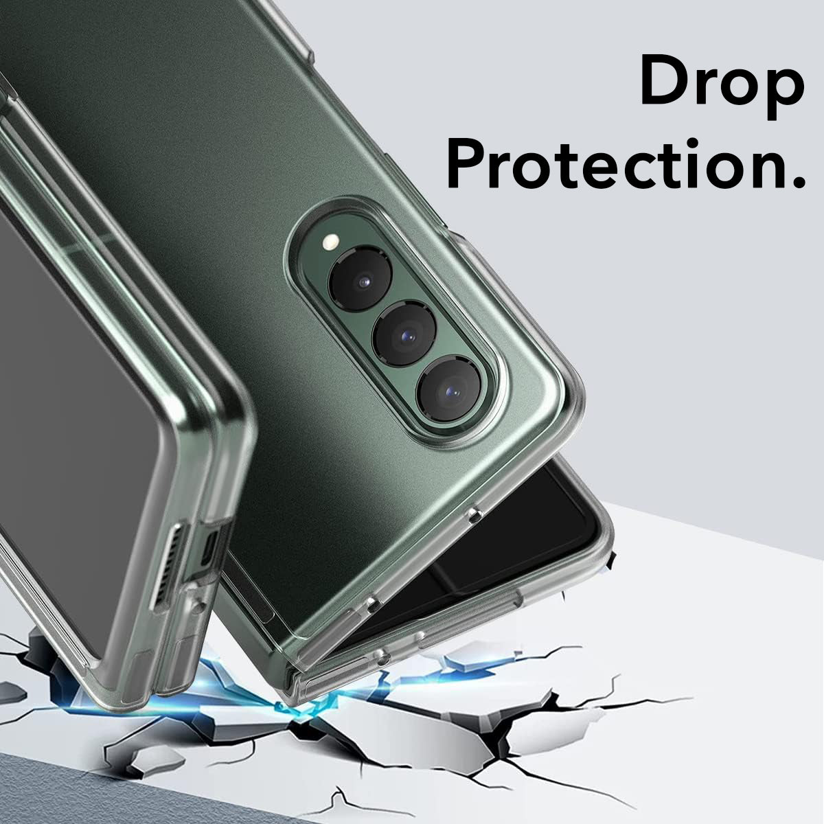 For Samsung Galaxy Z Fold 4 5G Back Cover Case (Hard Anti Yellow Clear Case | Sleek Hard Crystal Clear | Drop & Camera Protection | Shockproof